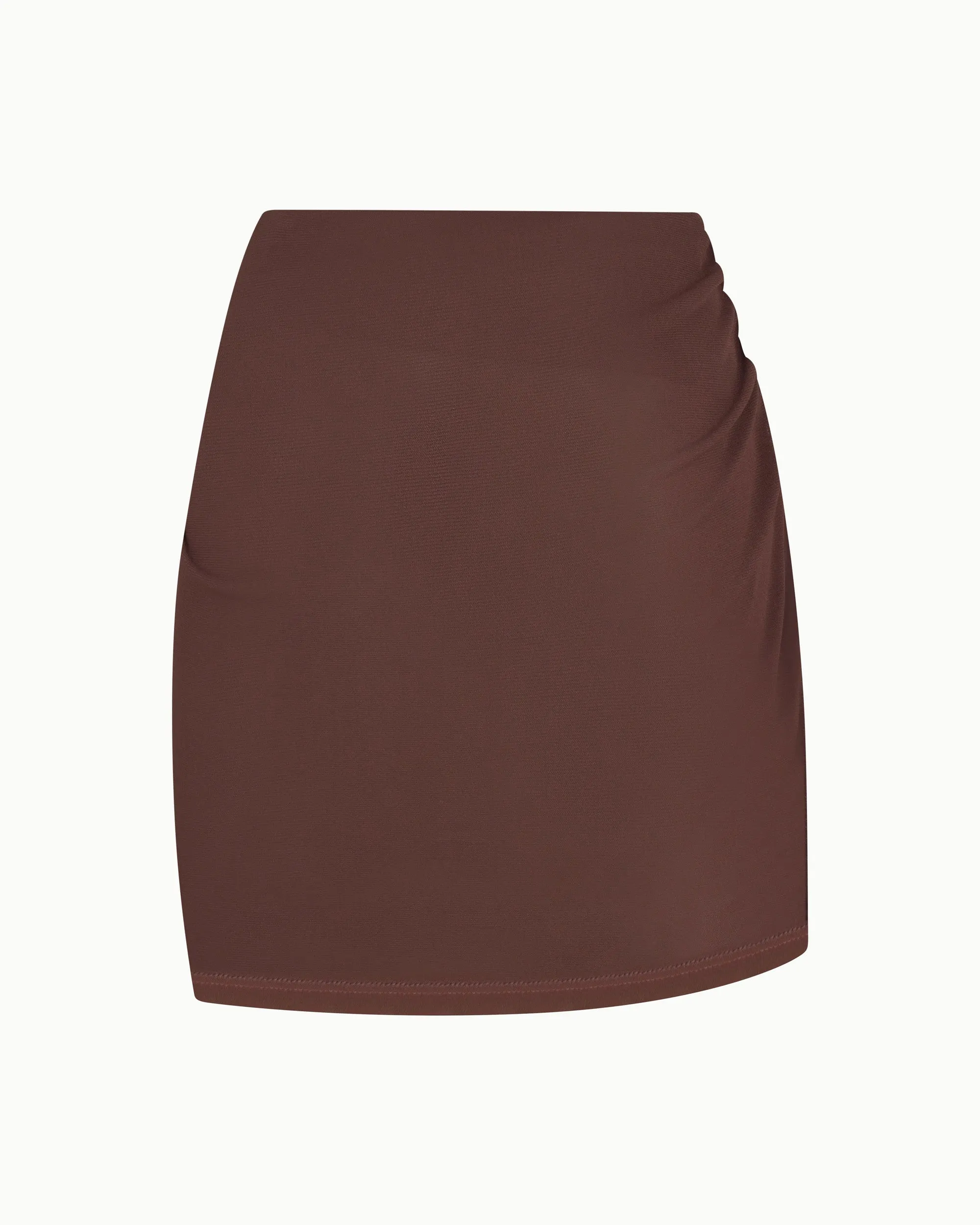Mesh Twist Mini Skirt | Chocolate sold by KHY product image thumbnail 5