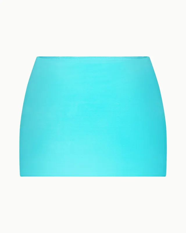 Satin Ultra Mini Swim Skirt | Aqua sold by KHY