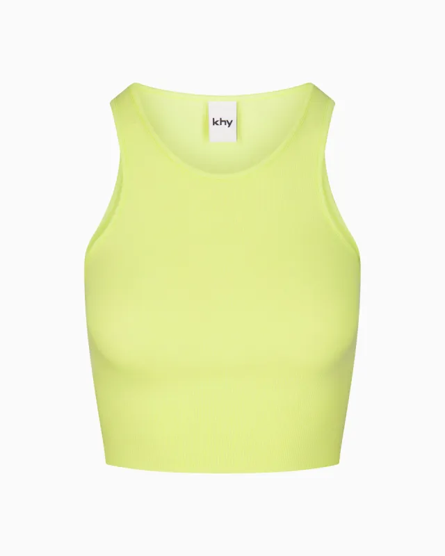 Cropped Raw Hem Rib Tank | Limoncello sold by KHY