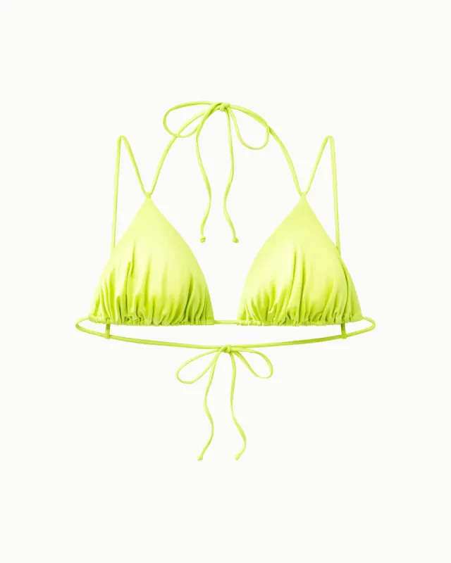 Ruched Triangle Bikini Top | Lime sold by KHY