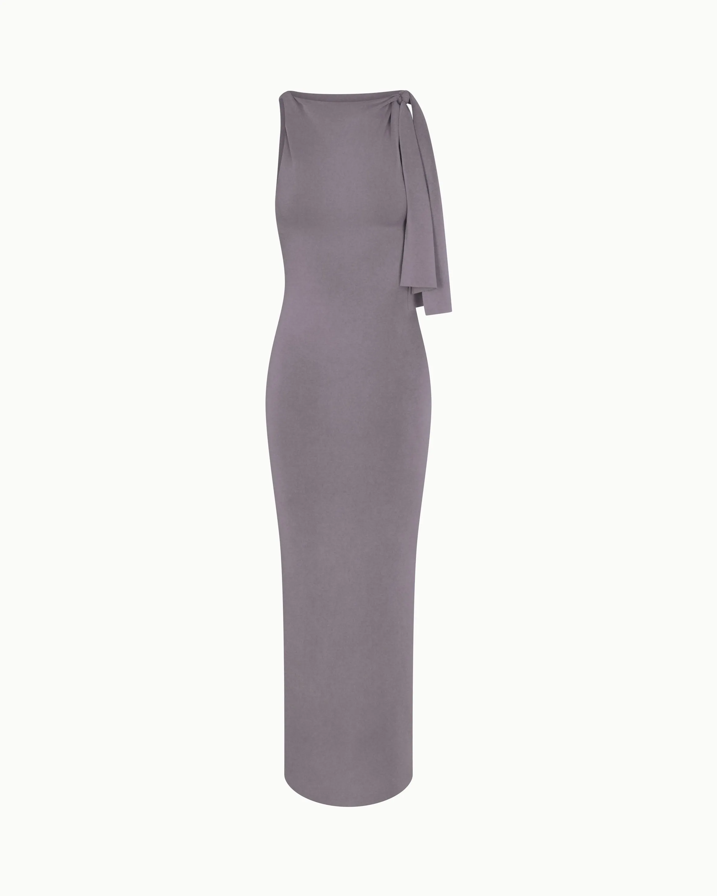Sueded Stretch Knotted Maxi Dress | Steel Grey sold by KHY