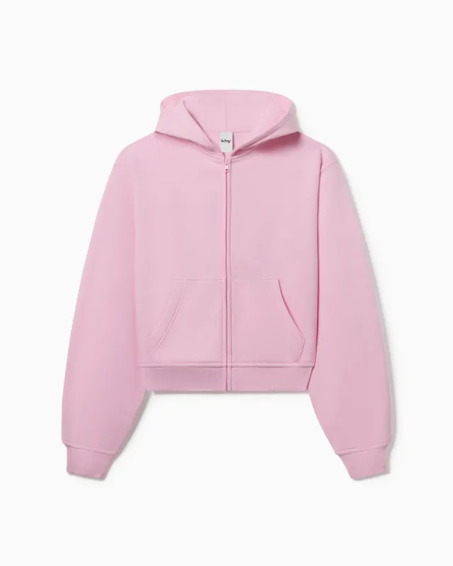 Fleece Zip Hoodie with Oversized Hood | Orchid Pink sold by KHY