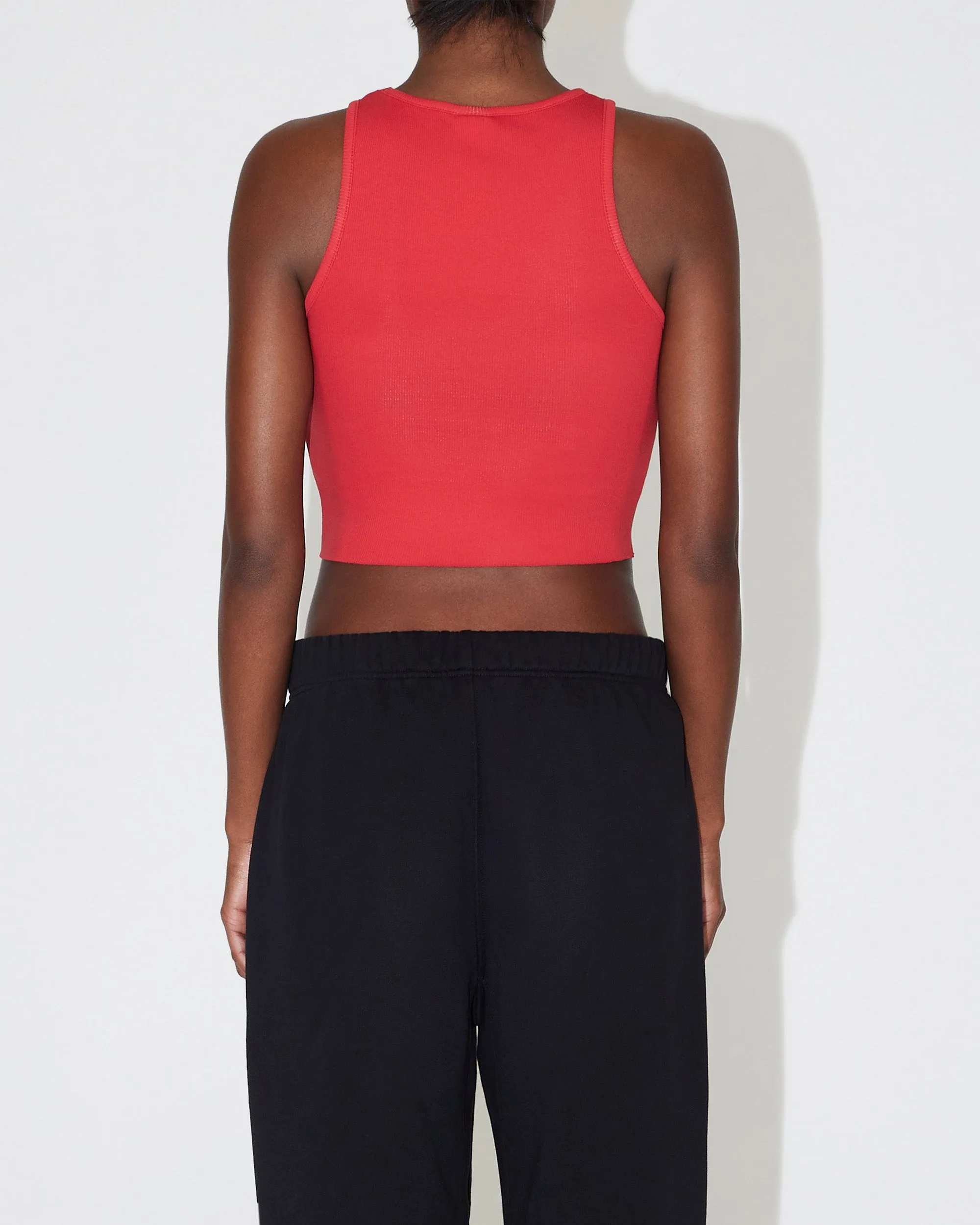 Cropped Raw Hem Rib Tank | Red sold by KHY product image thumbnail 4