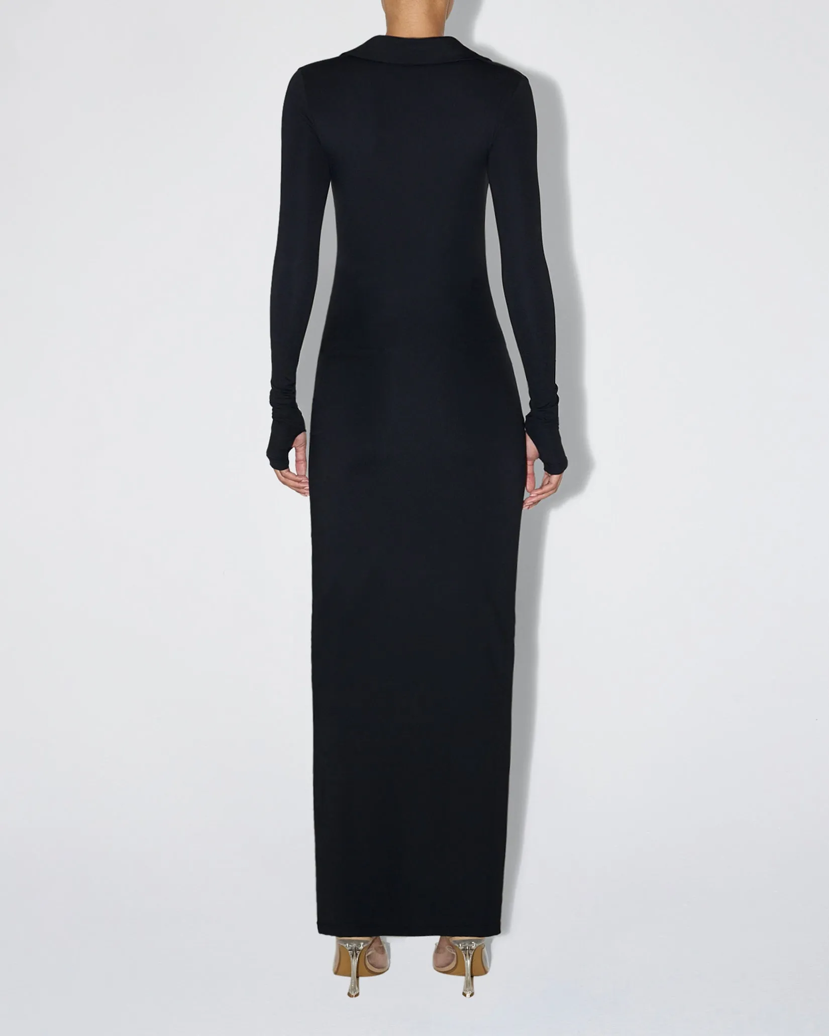 Smooth Stretch Ruched Maxi Dress | Black sold by KHY product image thumbnail 5