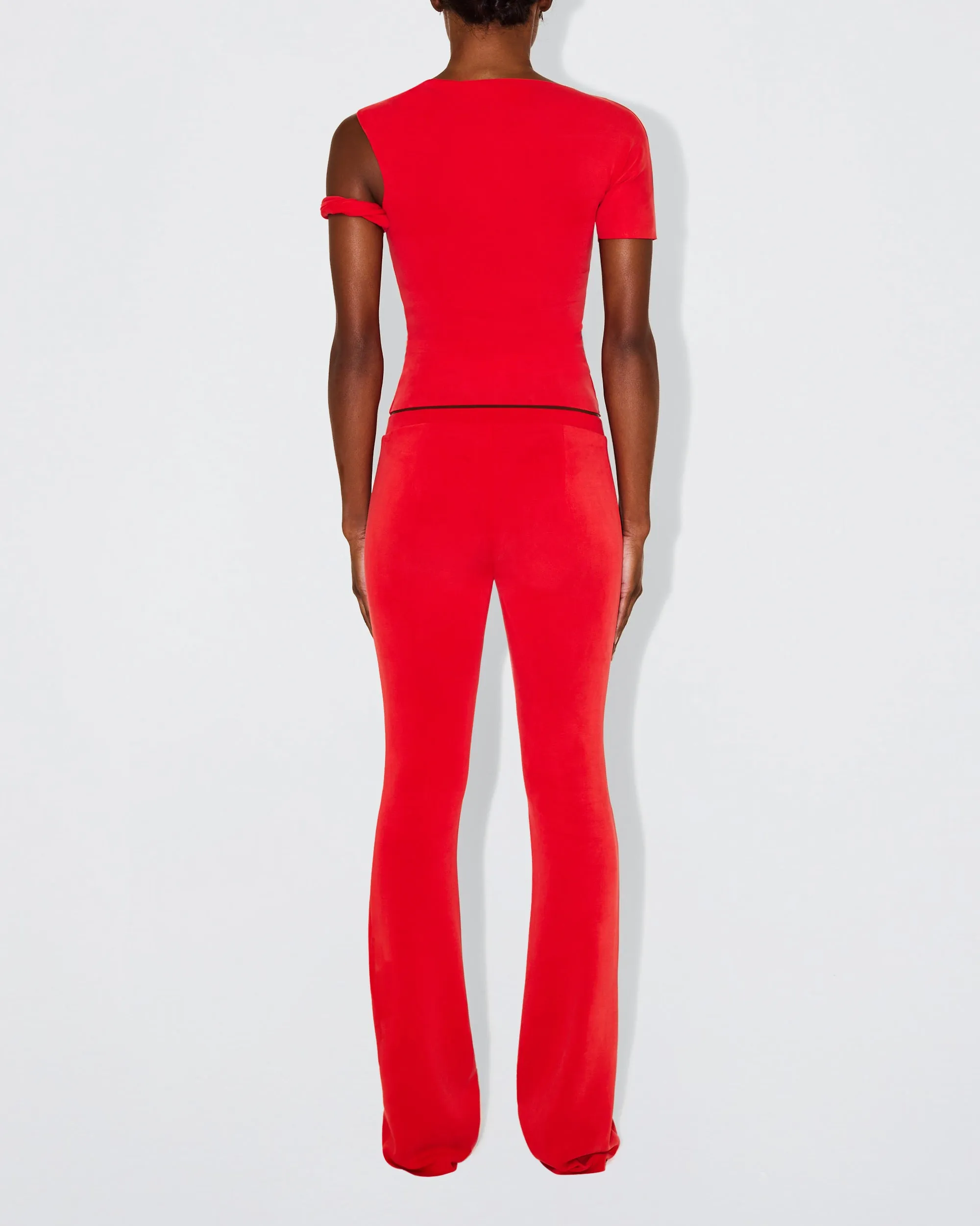 Sueded Stretch Twisted Top | Tomato sold by KHY product image thumbnail 4