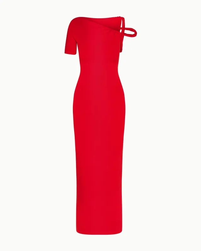 Sueded Stretch Twist Maxi Dress | Tomato sold by KHY
