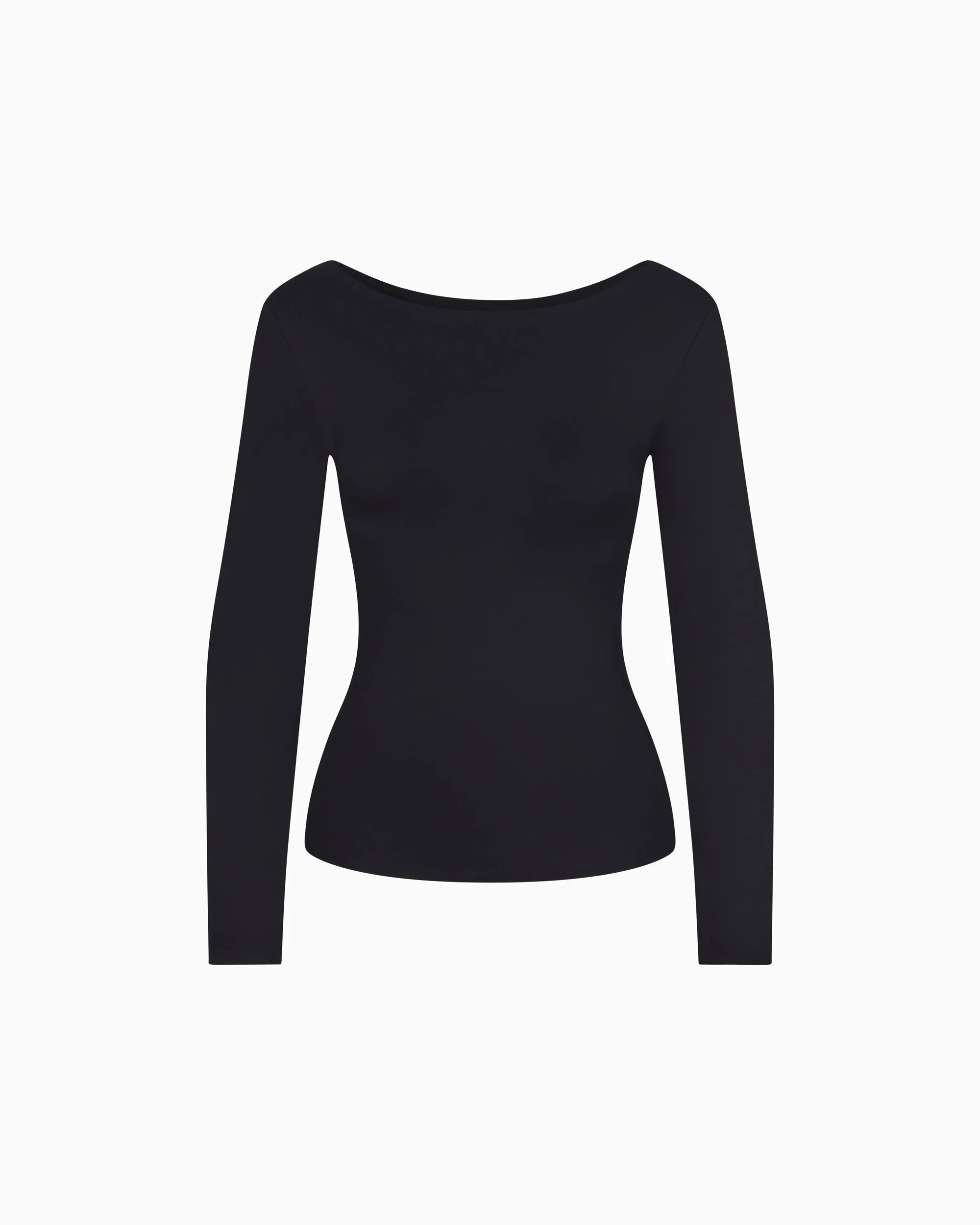 Smooth Stretch Boat Neck Long Sleeve | Black sold by KHY