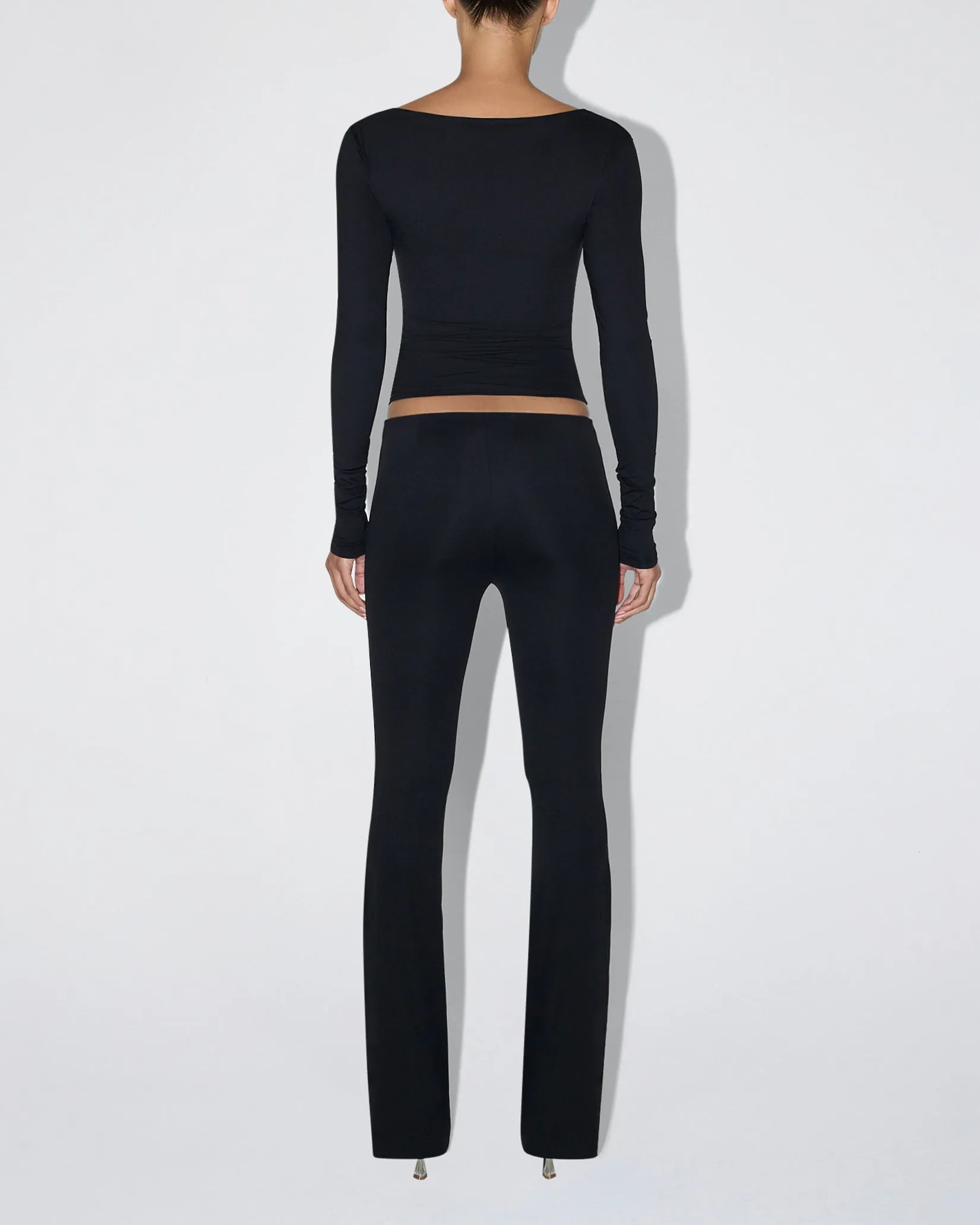 Smooth Stretch Boat Neck Long Sleeve | Black sold by KHY product image thumbnail 5