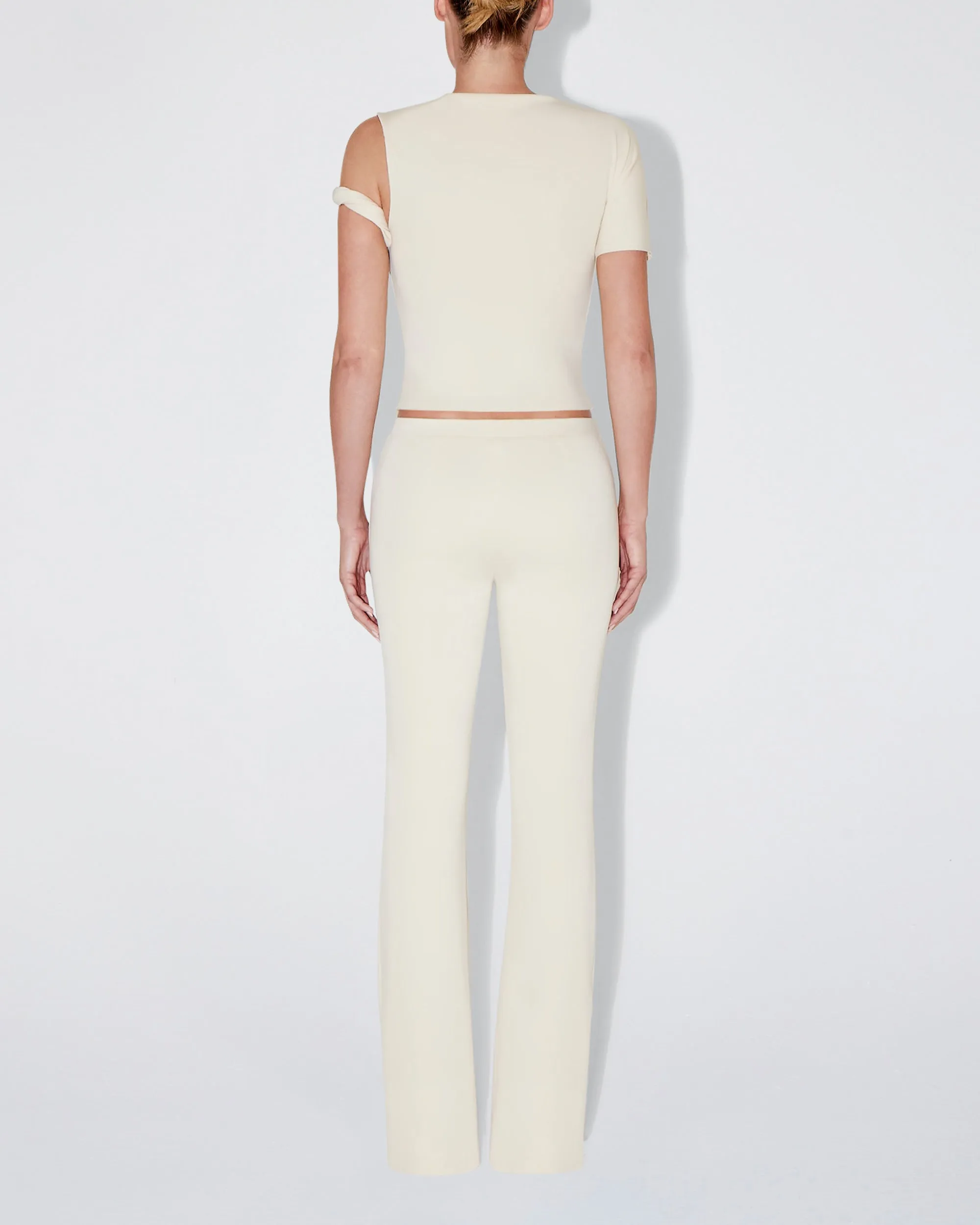 Sueded Stretch Twisted Top | Stone sold by KHY product image thumbnail 4