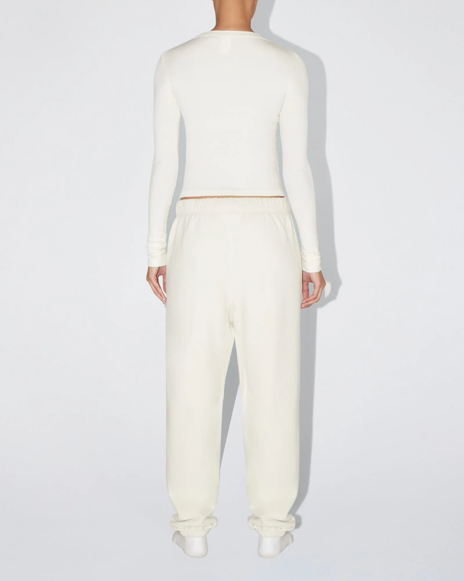 Long Sleeve Ribbed Tee | Ecru sold by KHY product image thumbnail 4