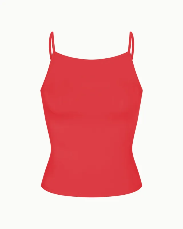 Soft Stretch High Neck Tank | Cherry sold by KHY