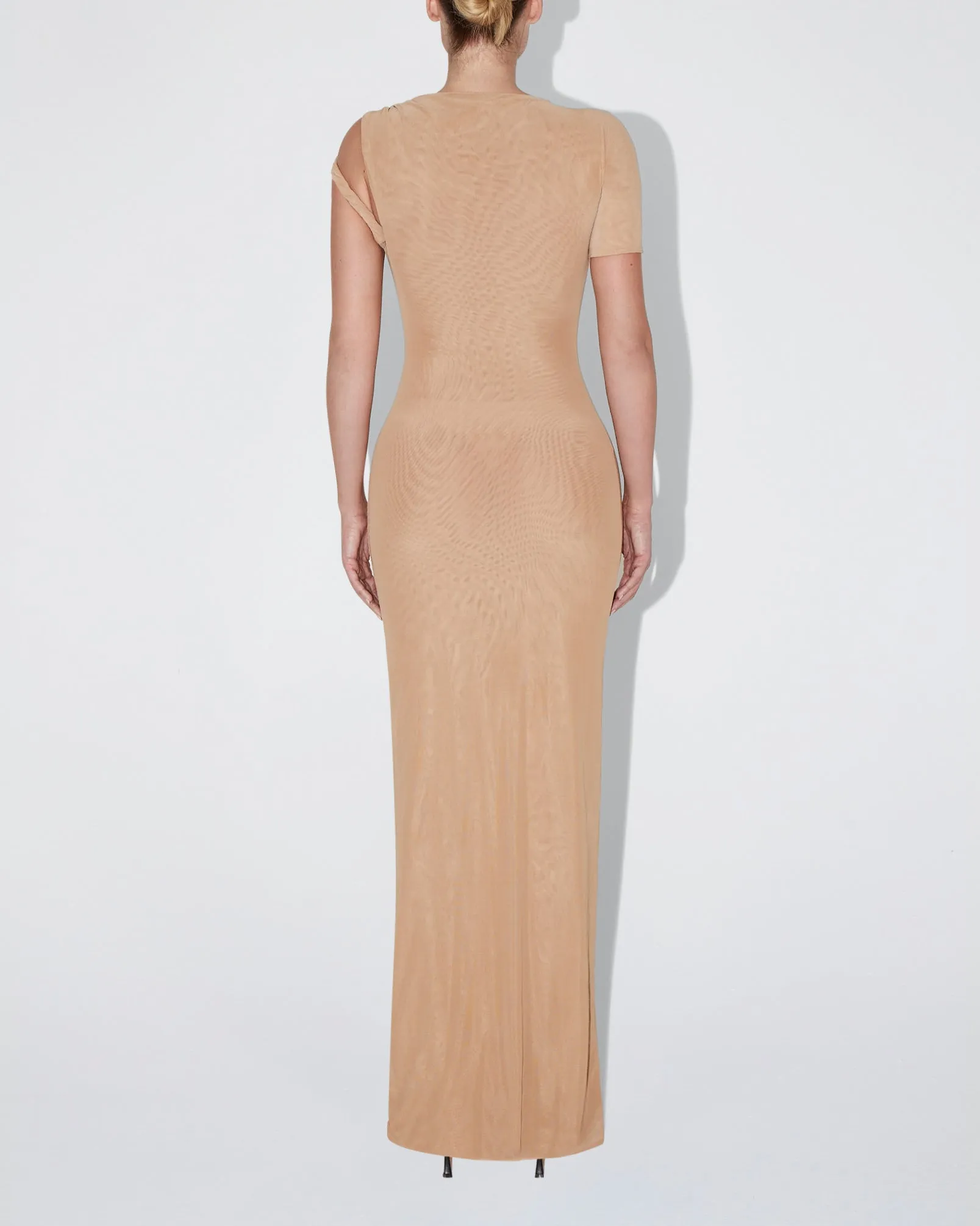 Mesh Stretch Twist Maxi Dress | Nude sold by KHY product image thumbnail 4