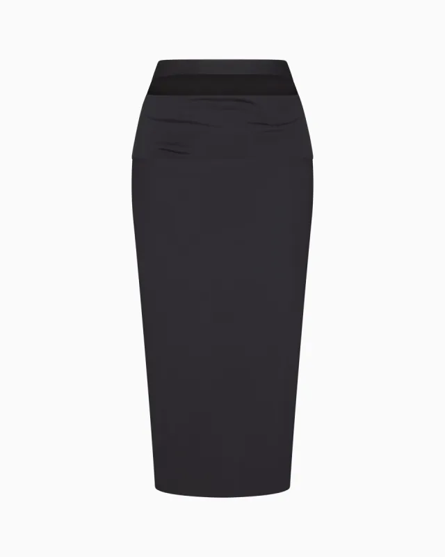 Sleek Stretch Cutout Skirt | Black sold by KHY