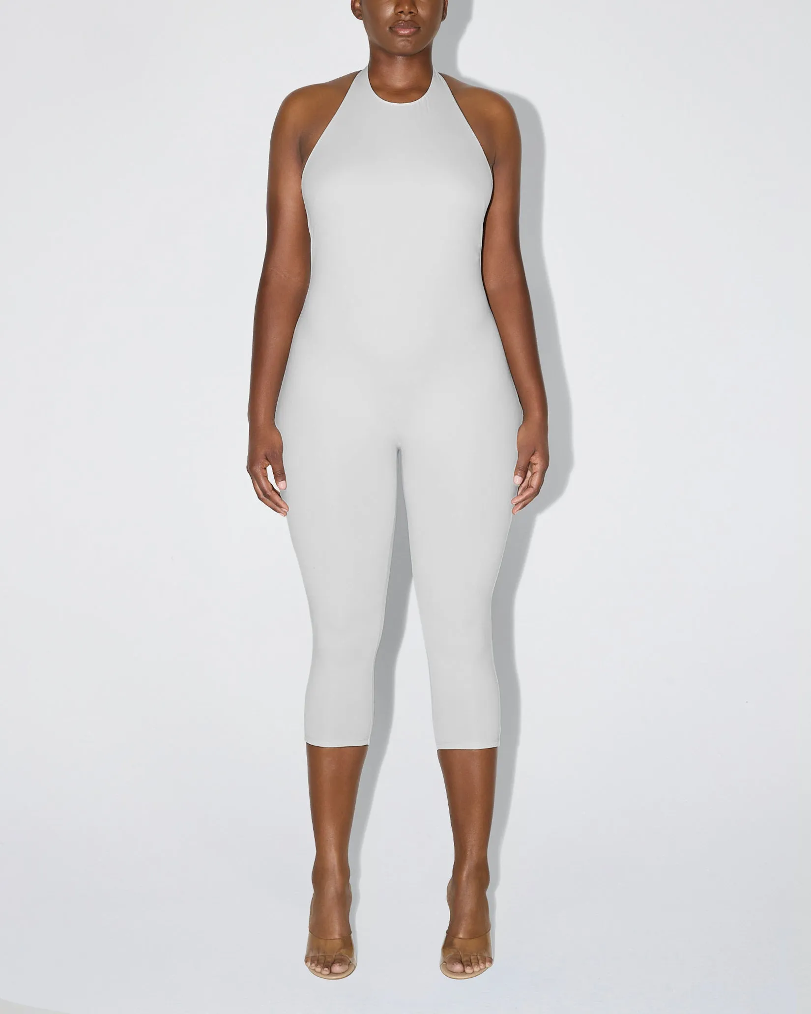 Smooth Stretch Capri Catsuit | Light Grey sold by KHY product image thumbnail 2