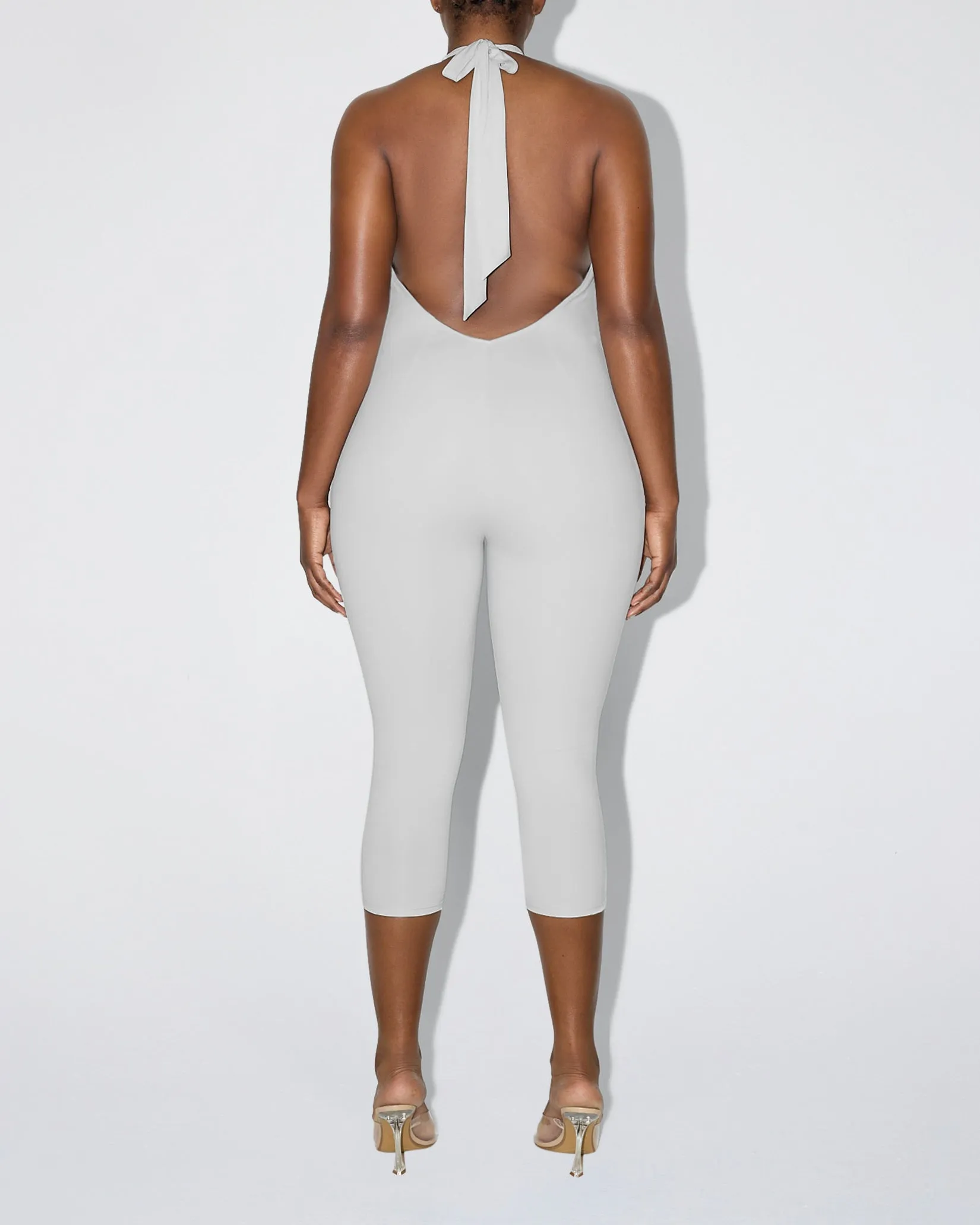 Smooth Stretch Capri Catsuit | Light Grey sold by KHY product image thumbnail 5