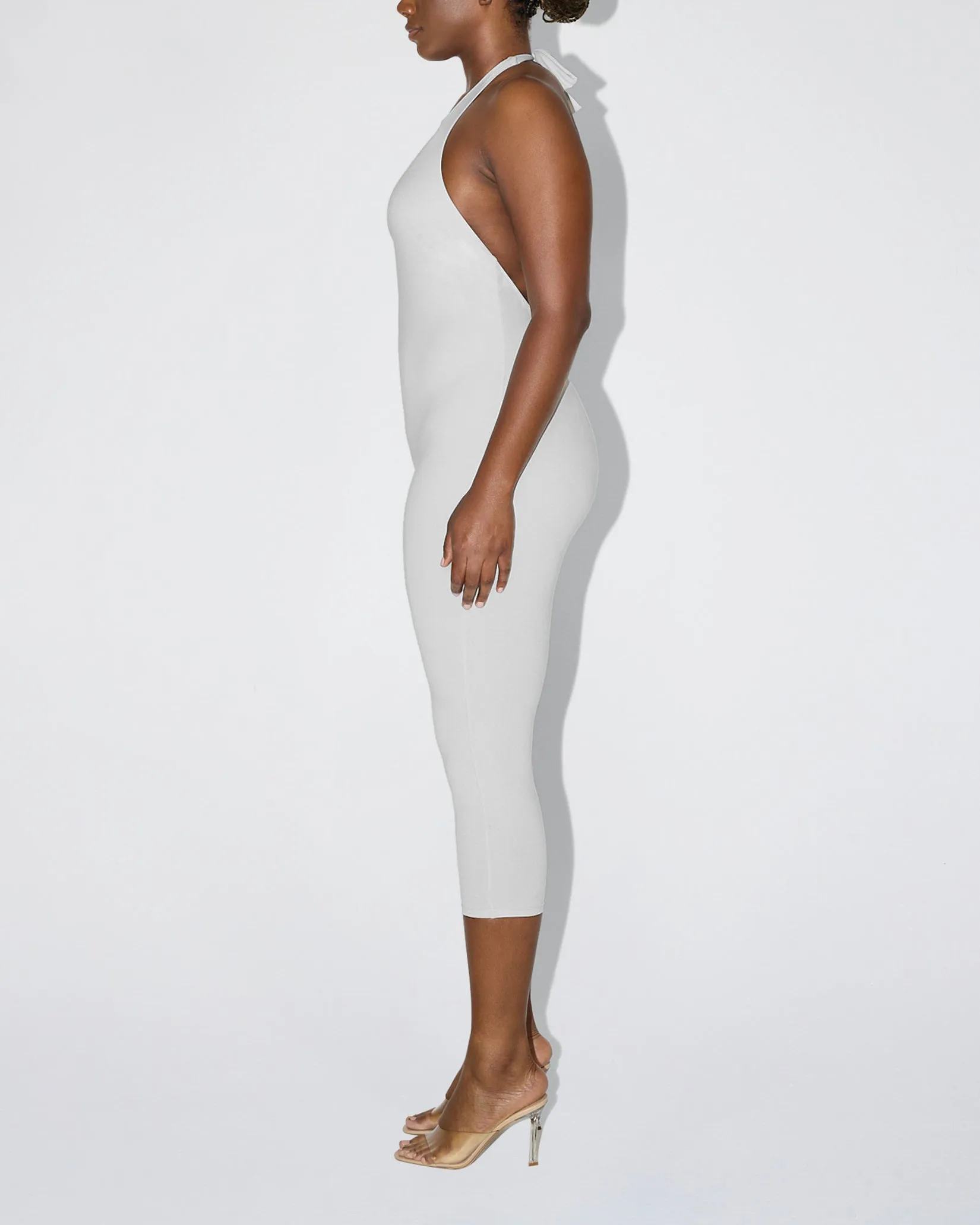 Smooth Stretch Capri Catsuit | Light Grey sold by KHY product image thumbnail 4