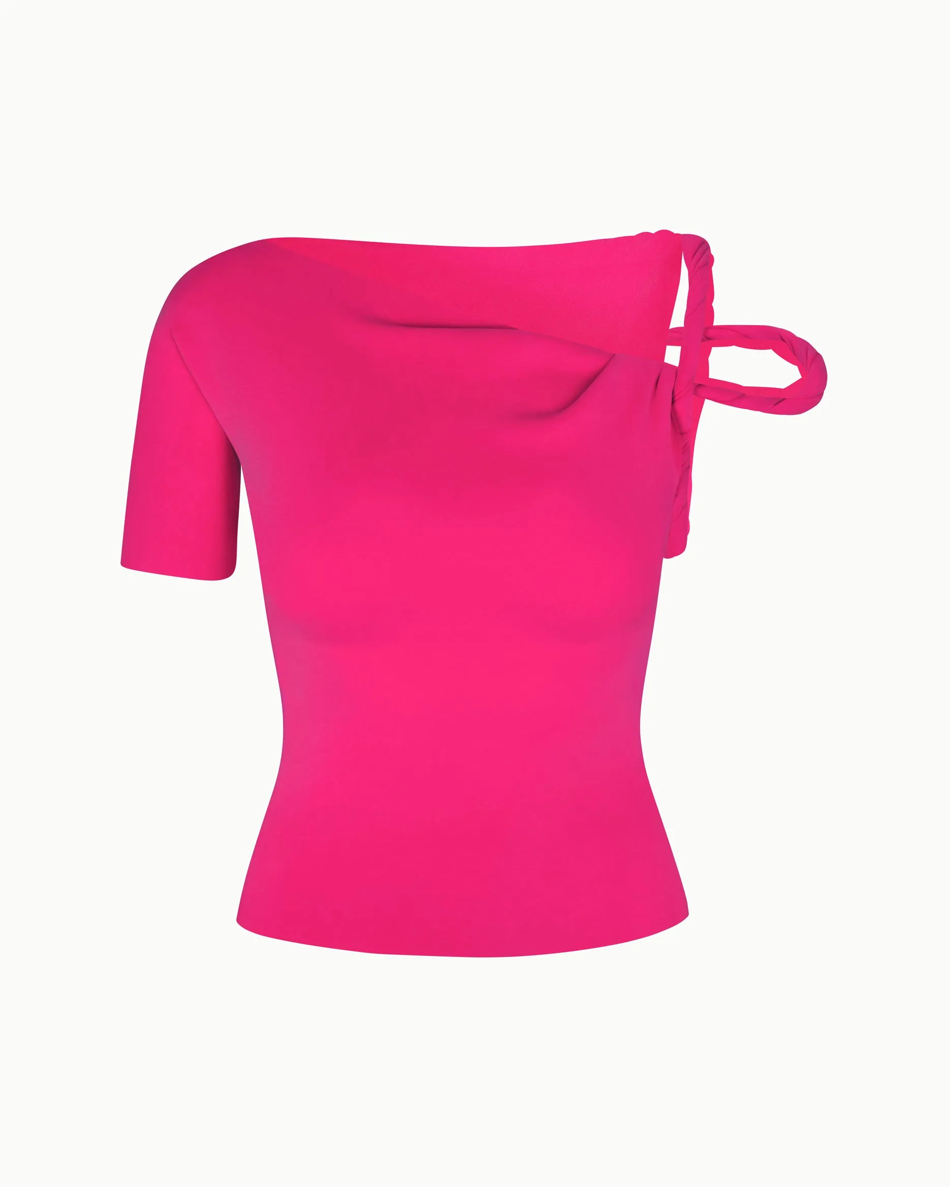 Sueded Stretch Twisted Top | Fuchsia sold by KHY
