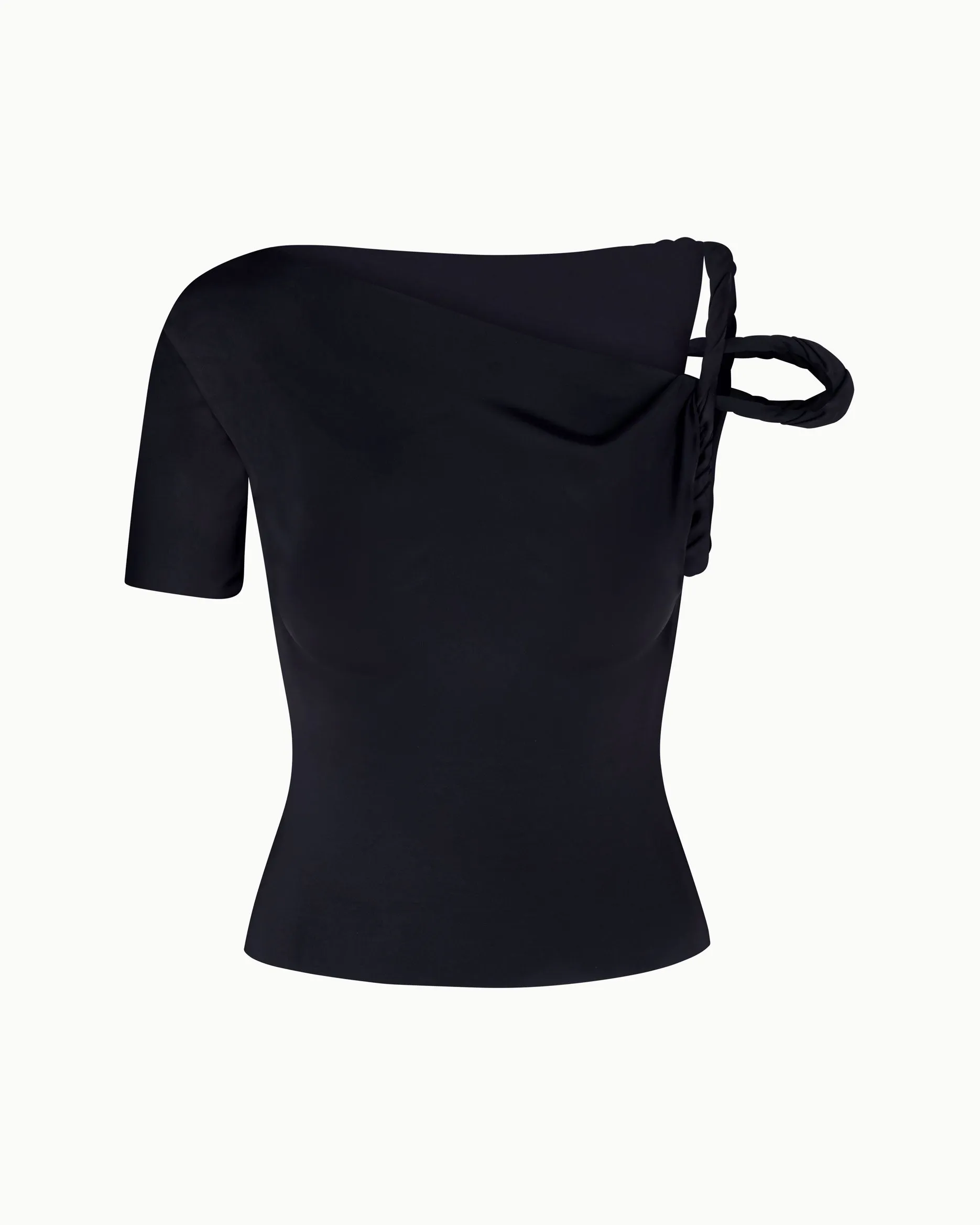 Sueded Stretch Twisted Top | Black sold by KHY