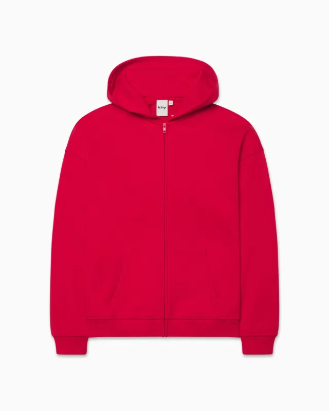 Fleece Oversized Zip Hoodie | Red sold by KHY