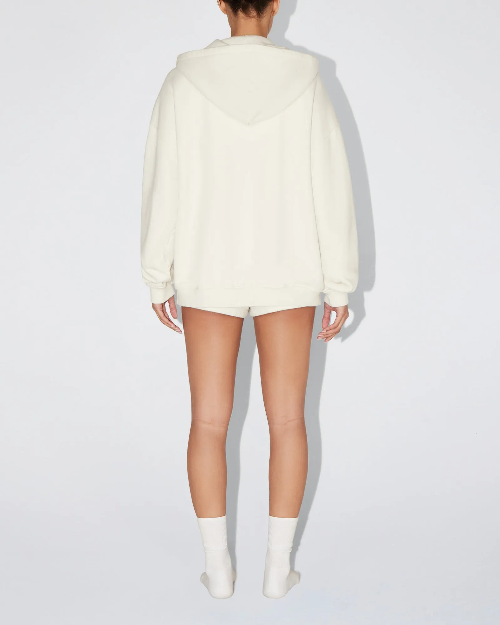 Fleece Oversized Zip Hoodie | Ecru sold by KHY product image thumbnail 4