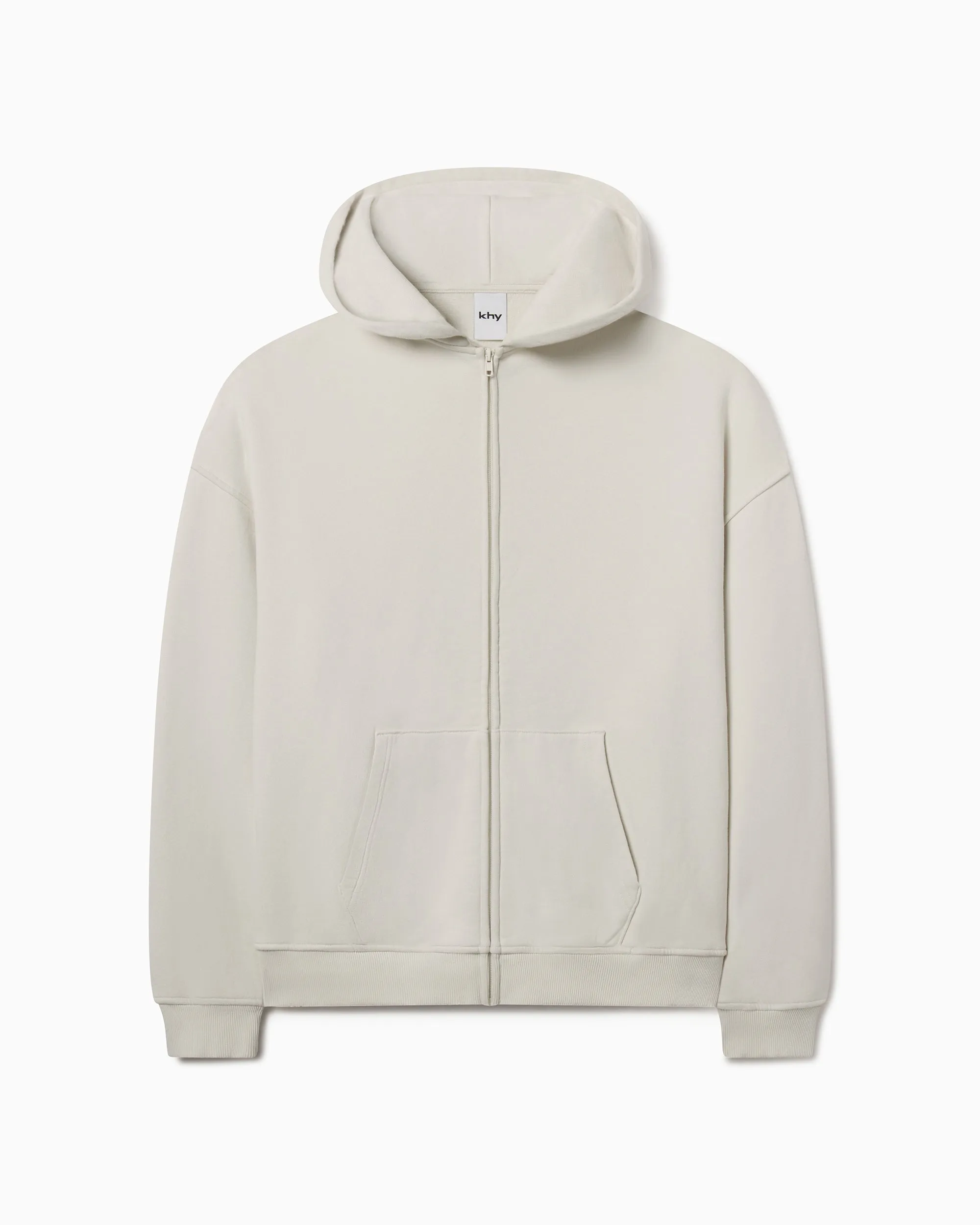 Fleece Oversized Zip Hoodie | Ecru sold by KHY