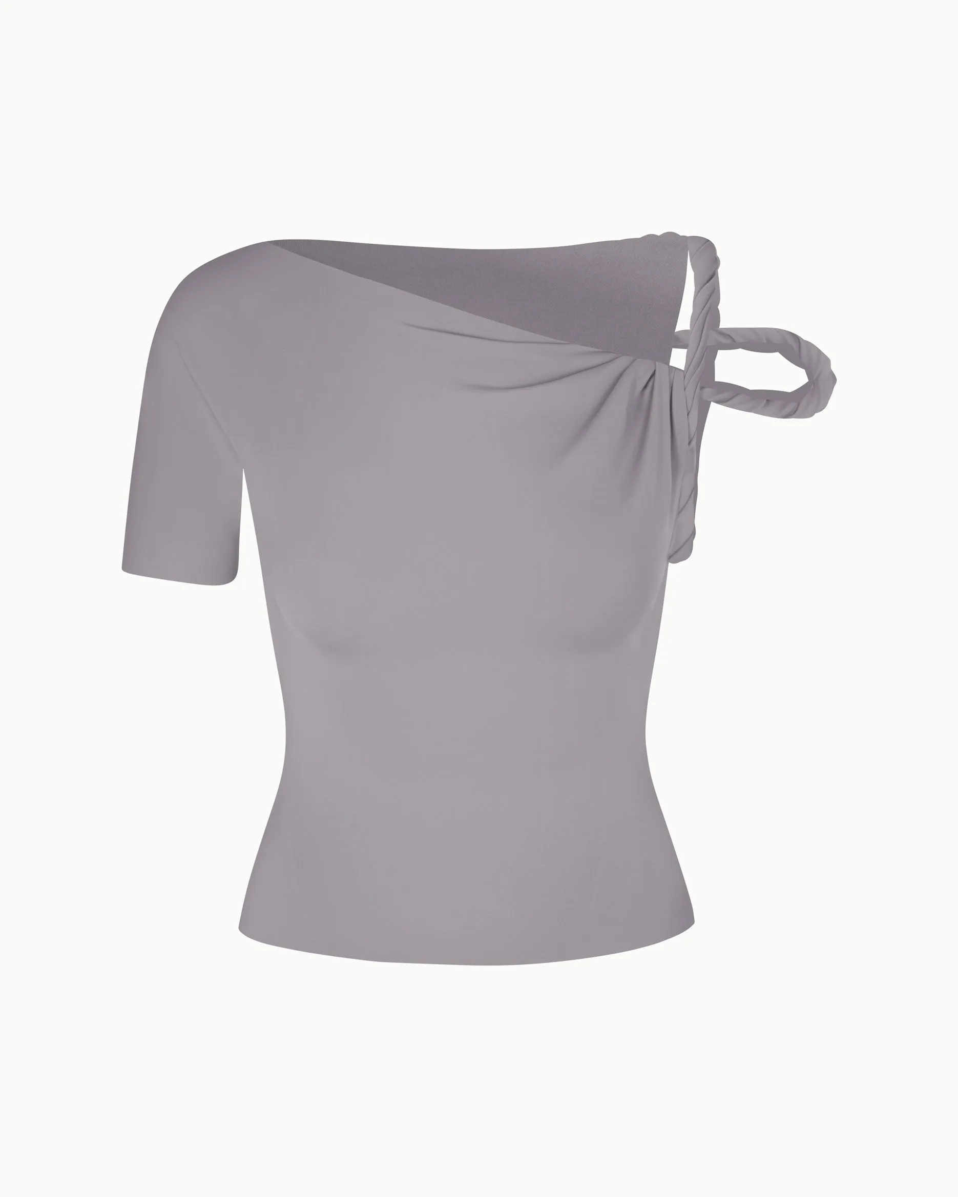 Sleek Stretch Twisted Top | Steel Grey sold by KHY