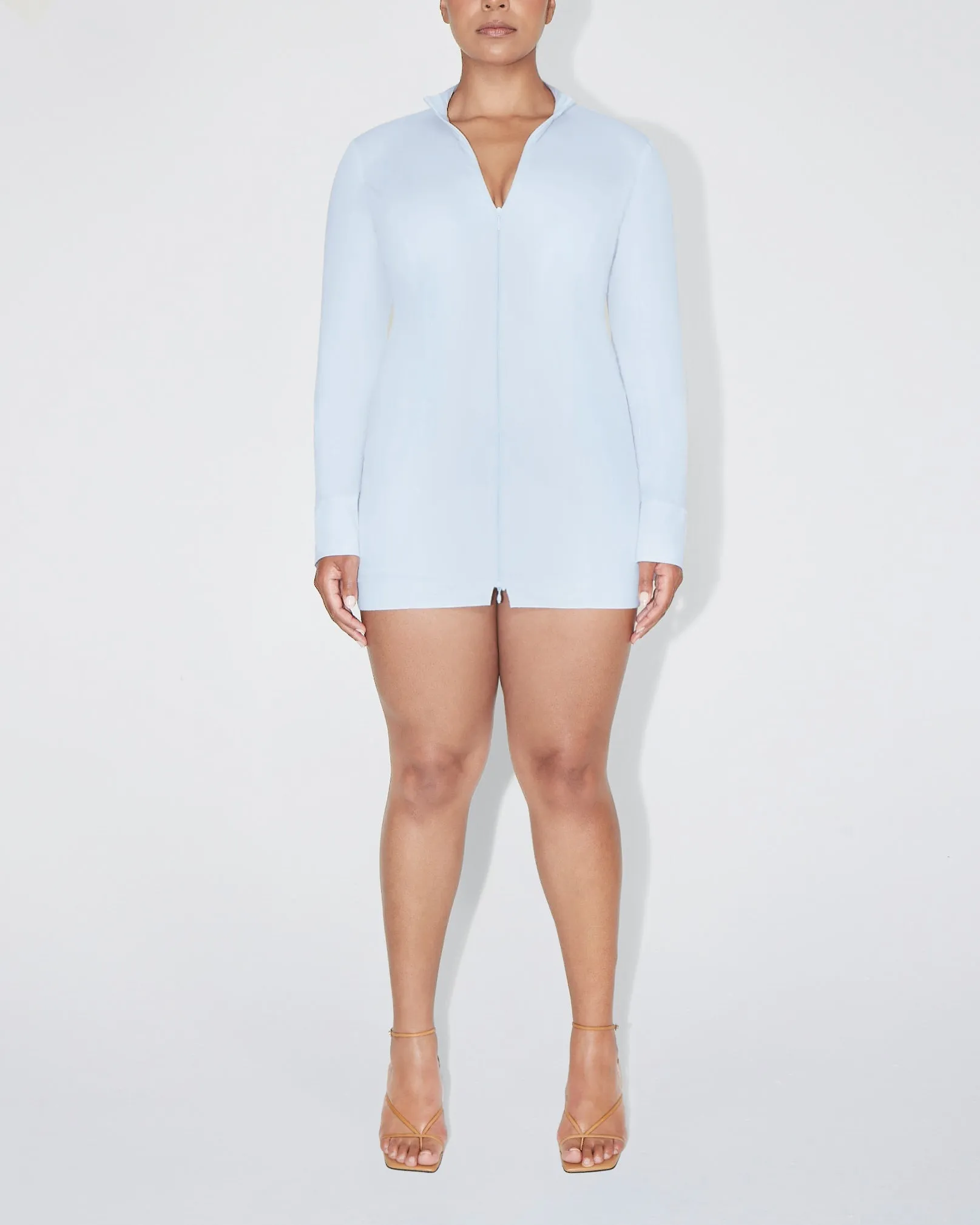 Poplin Zip Mini Dress | Ice Blue sold by KHY product image thumbnail 2