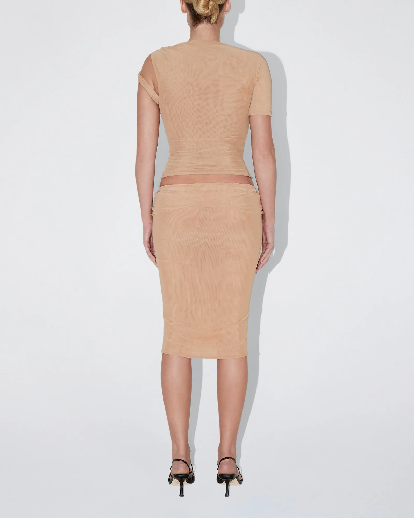 Mesh Stretch Twisted Top | Nude sold by KHY product image thumbnail 4