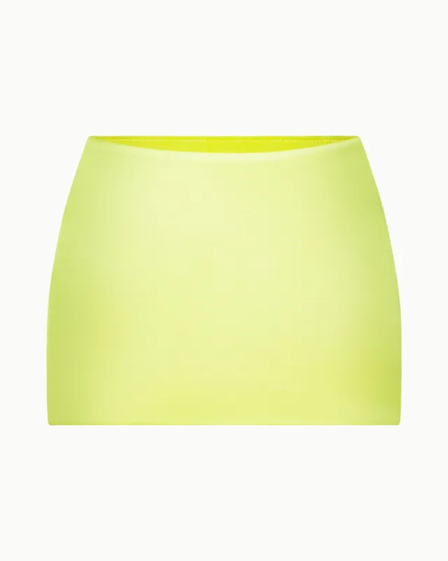 Satin Ultra Mini Swim Skirt | Lime sold by KHY