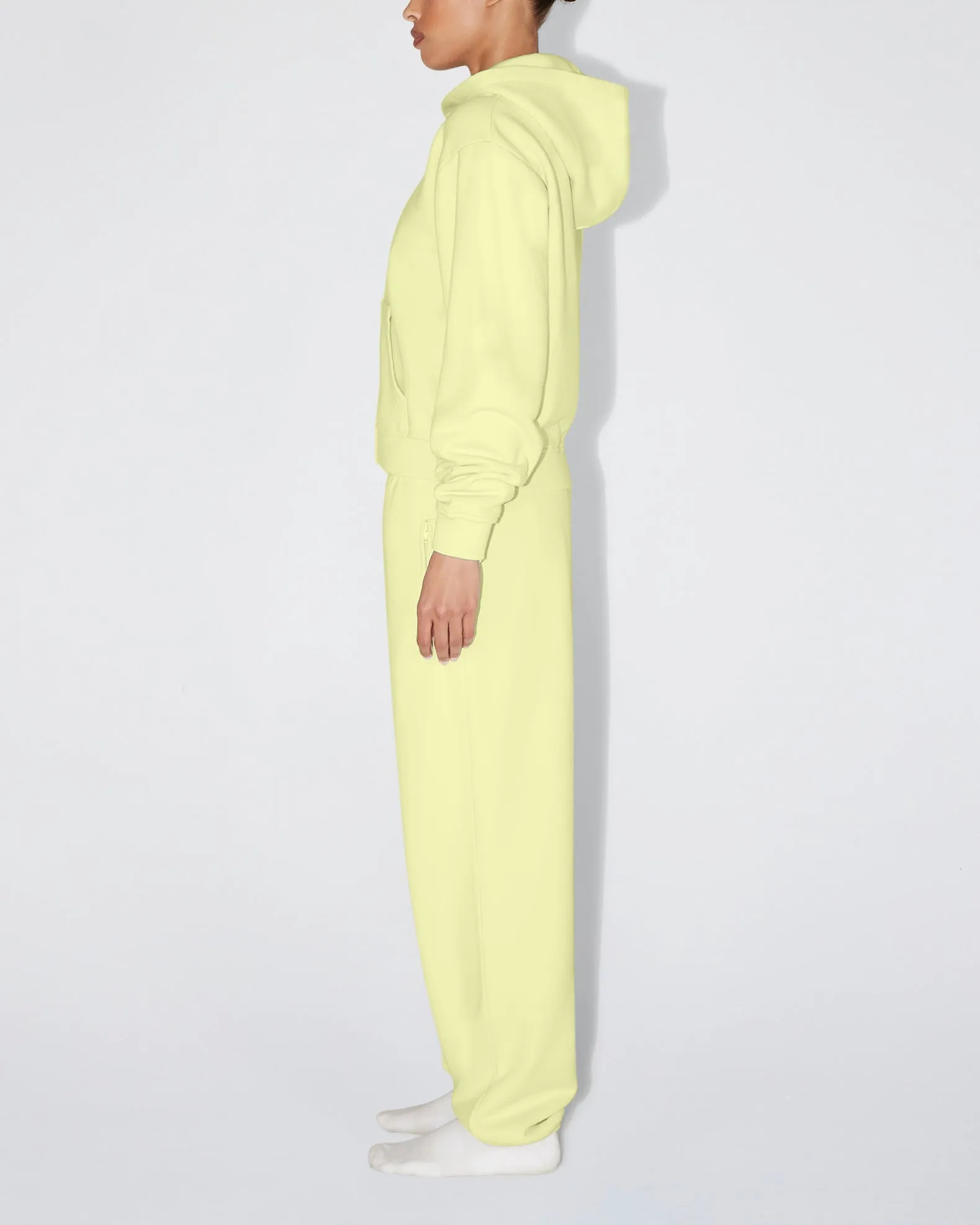 Fleece Oversized Zip Hoodie | Limoncello sold by KHY product image thumbnail 3