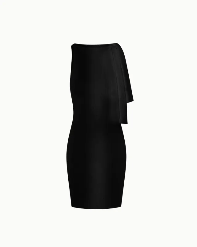 Sueded Stretch Knotted Mini Dress | Black sold by KHY