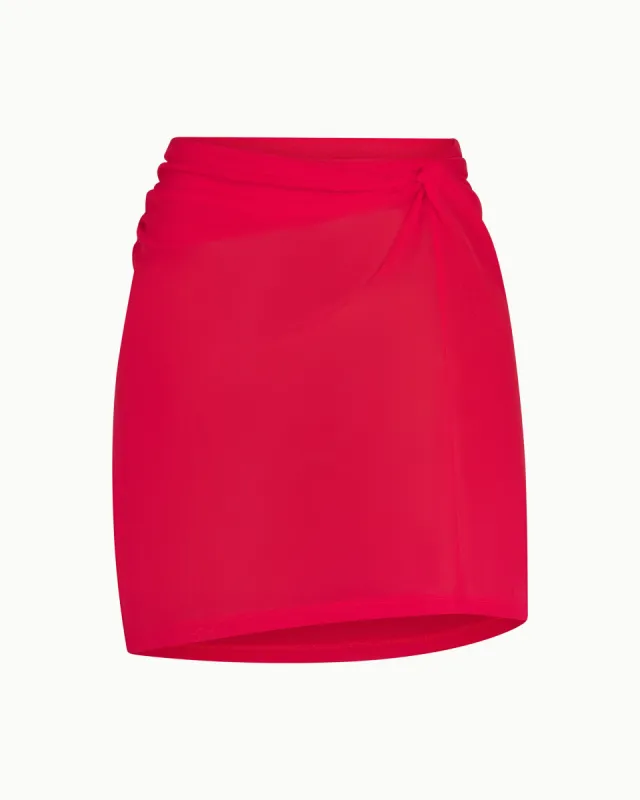 Mesh Twist Mini Skirt | Cherry sold by KHY