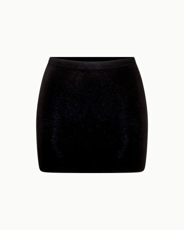 Sueded Stretch Ultra Mini Skirt | Black sold by KHY