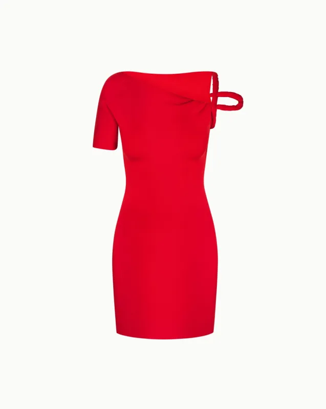 Sueded Stretch Twist Mini Dress | Tomato sold by KHY