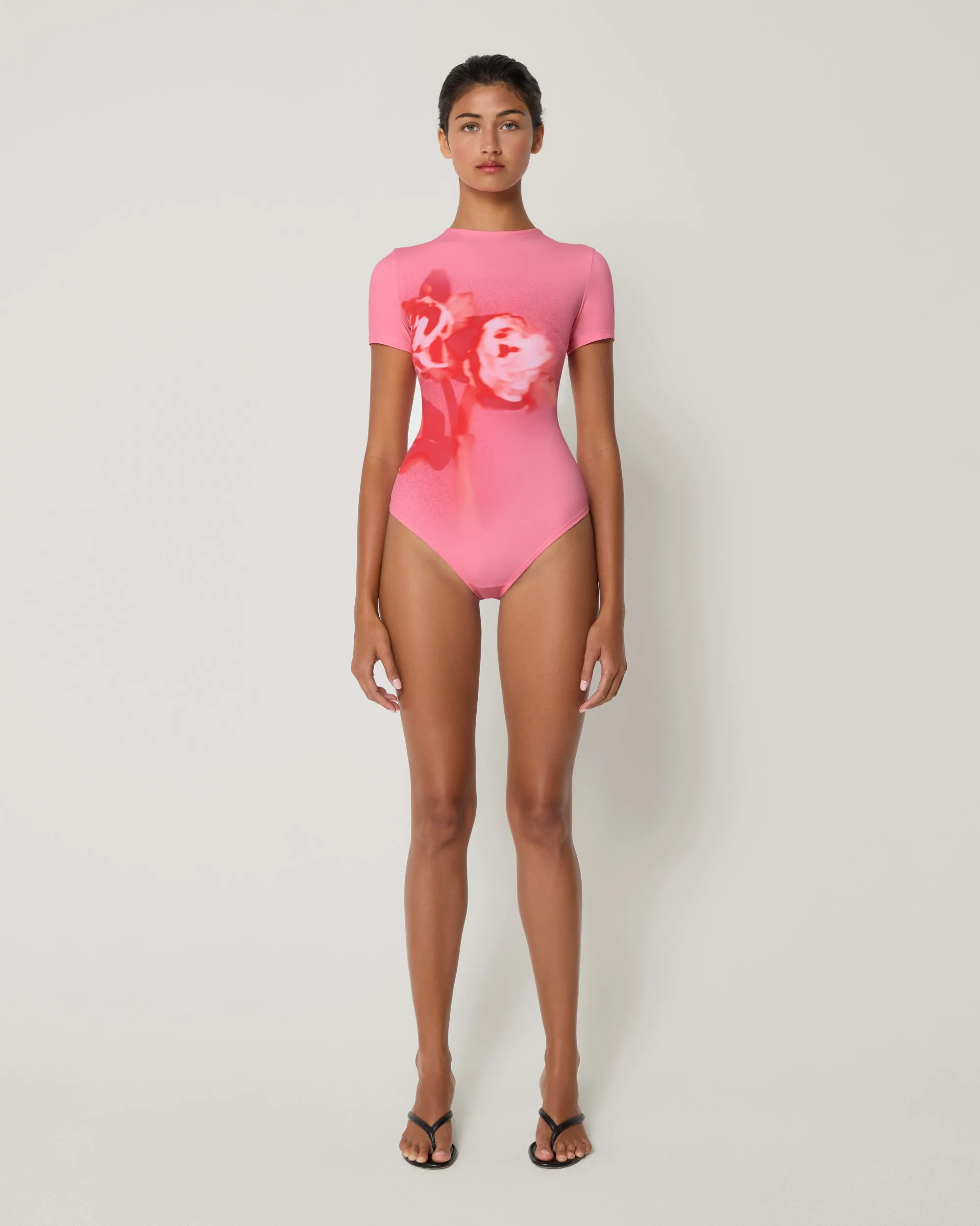 Smooth Stretch Open Back Bodysuit | Pink Peony sold by KHY product image thumbnail 3