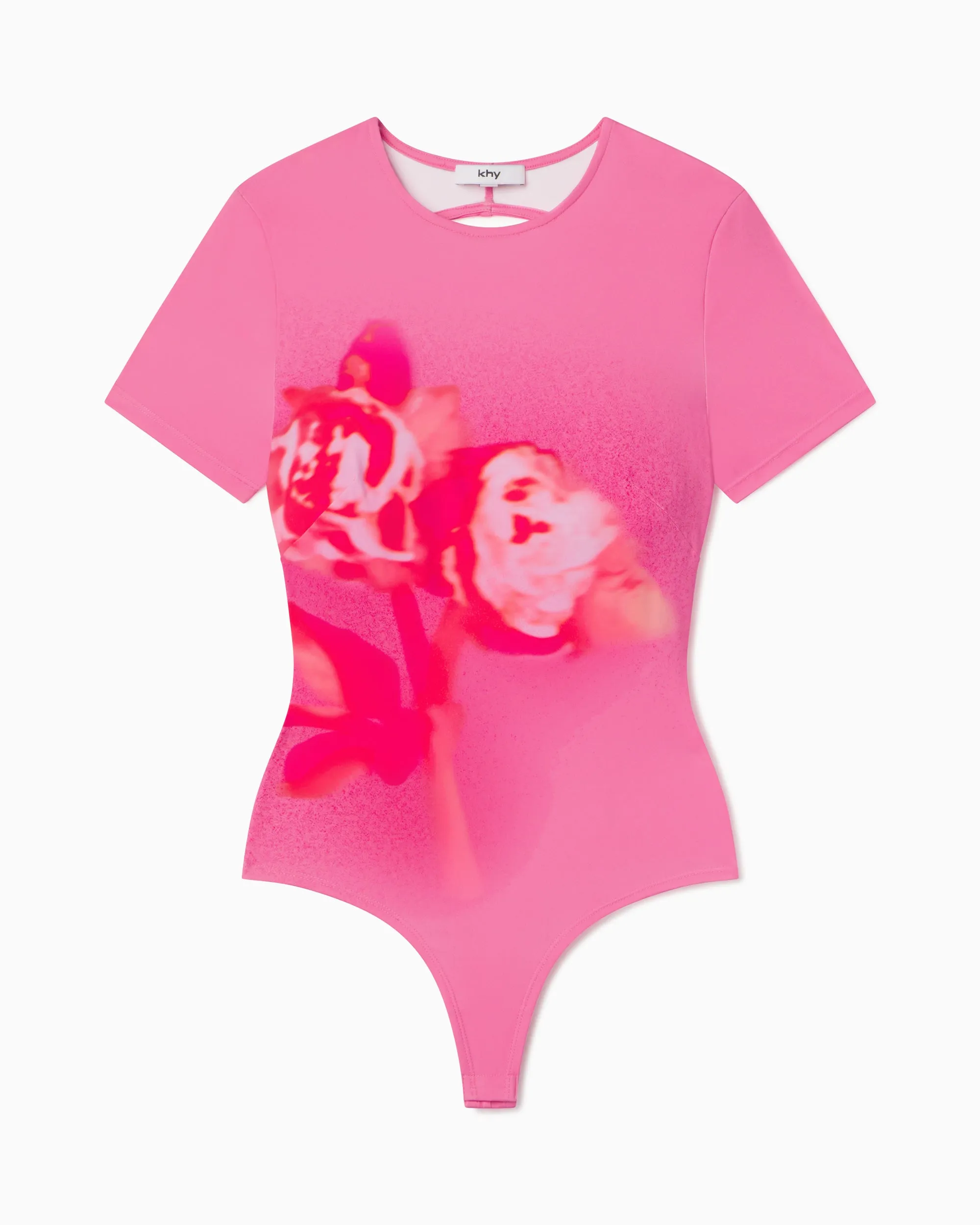 Smooth Stretch Open Back Bodysuit | Pink Peony sold by KHY product image thumbnail 2