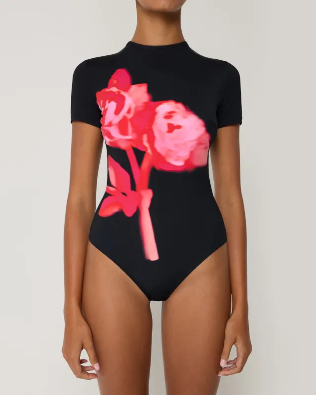 Smooth Stretch Open Back Bodysuit | Black Peony sold by KHY
