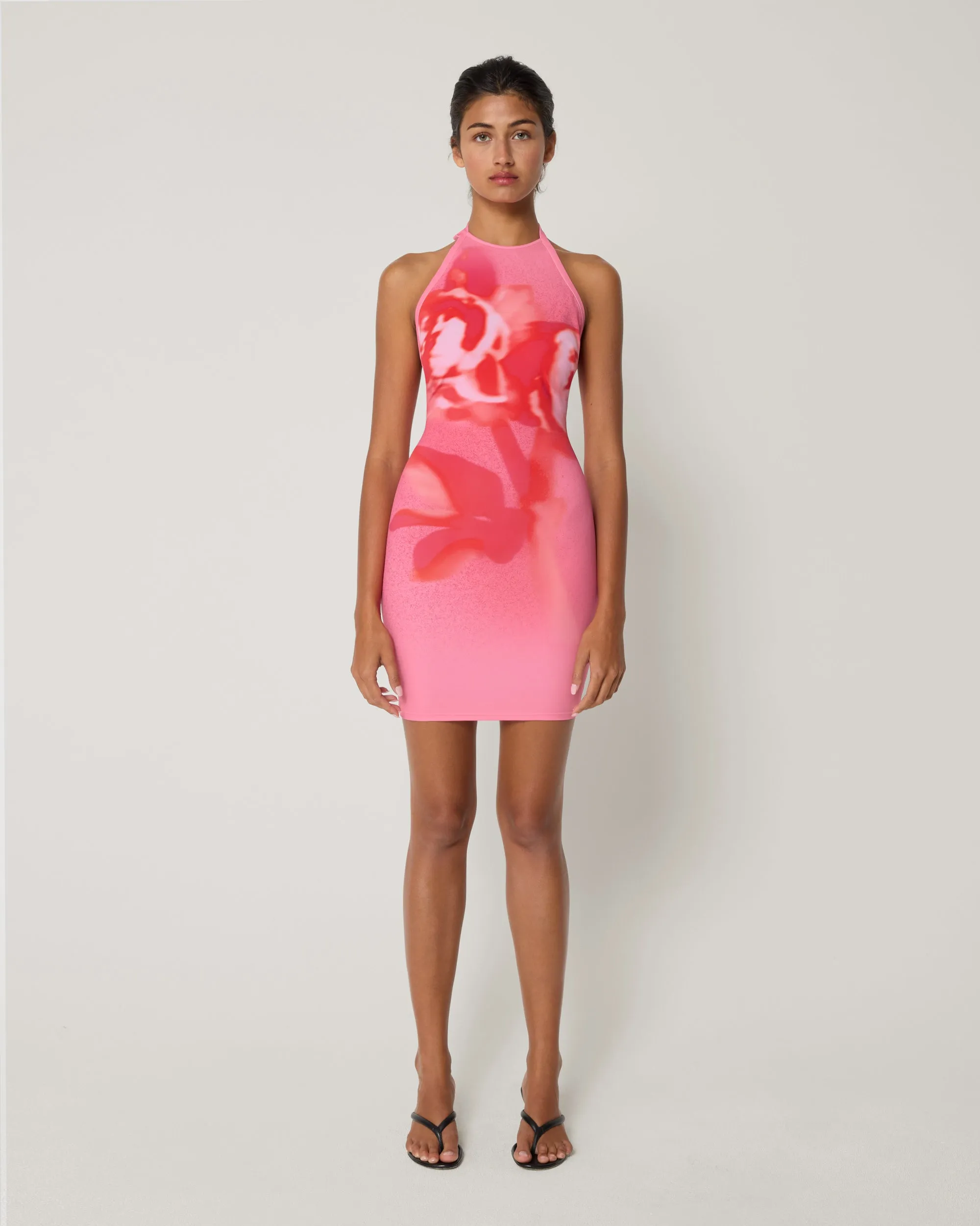 Smooth Stretch Halter Mini Dress | Pink Peony sold by KHY product image thumbnail 3