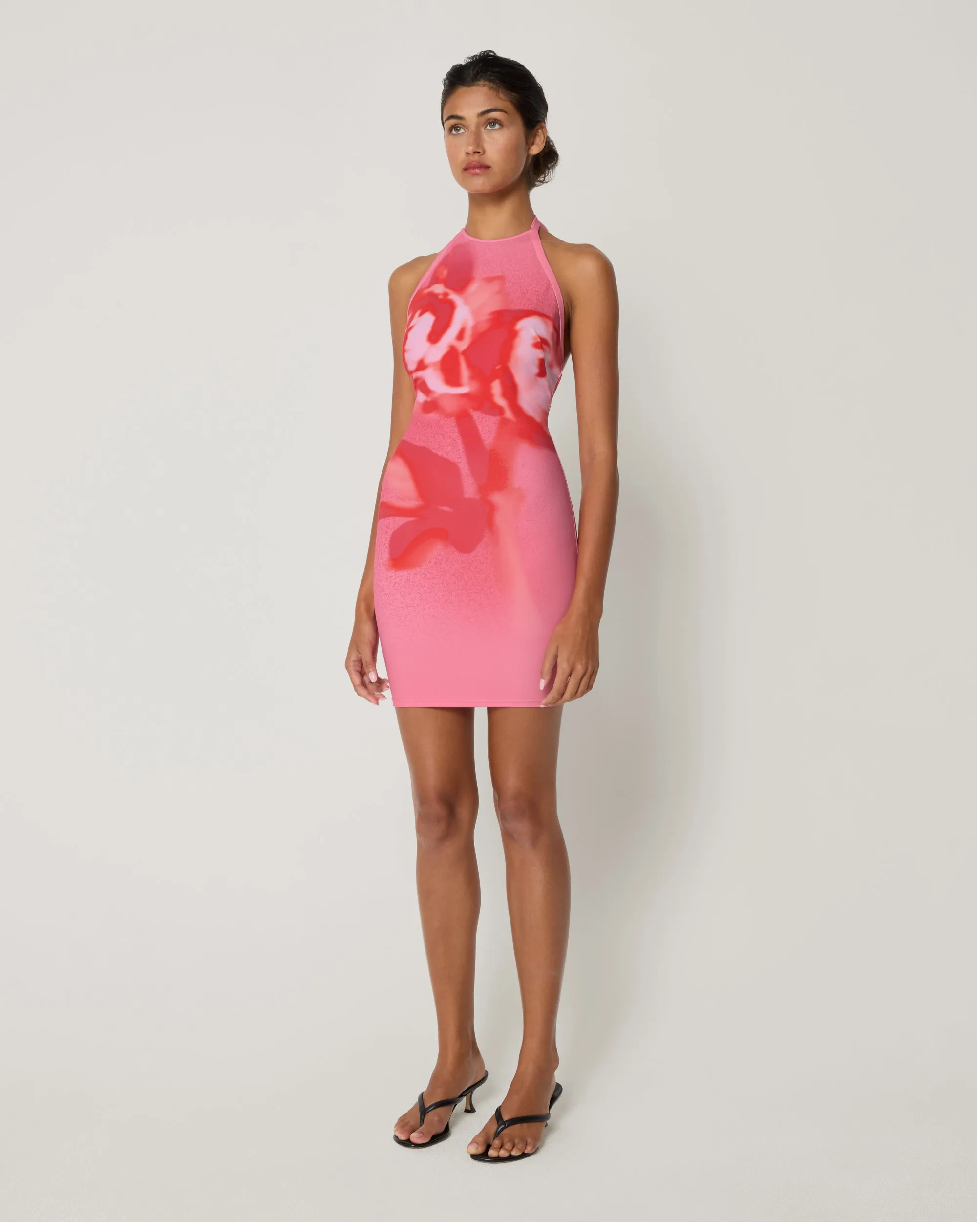 Smooth Stretch Halter Mini Dress | Pink Peony sold by KHY product image thumbnail 4
