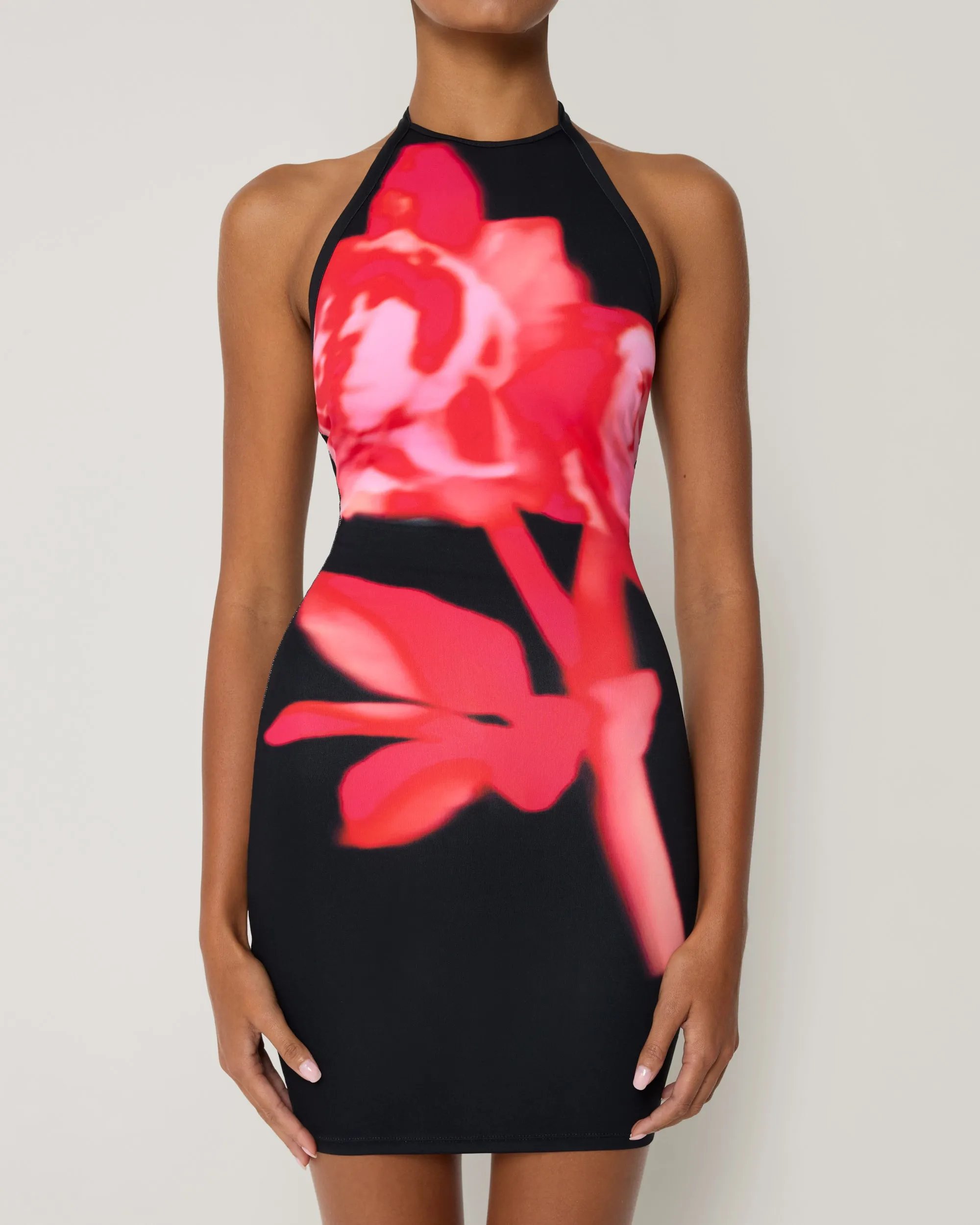 Smooth Stretch Halter Mini Dress | Black Peony sold by KHY