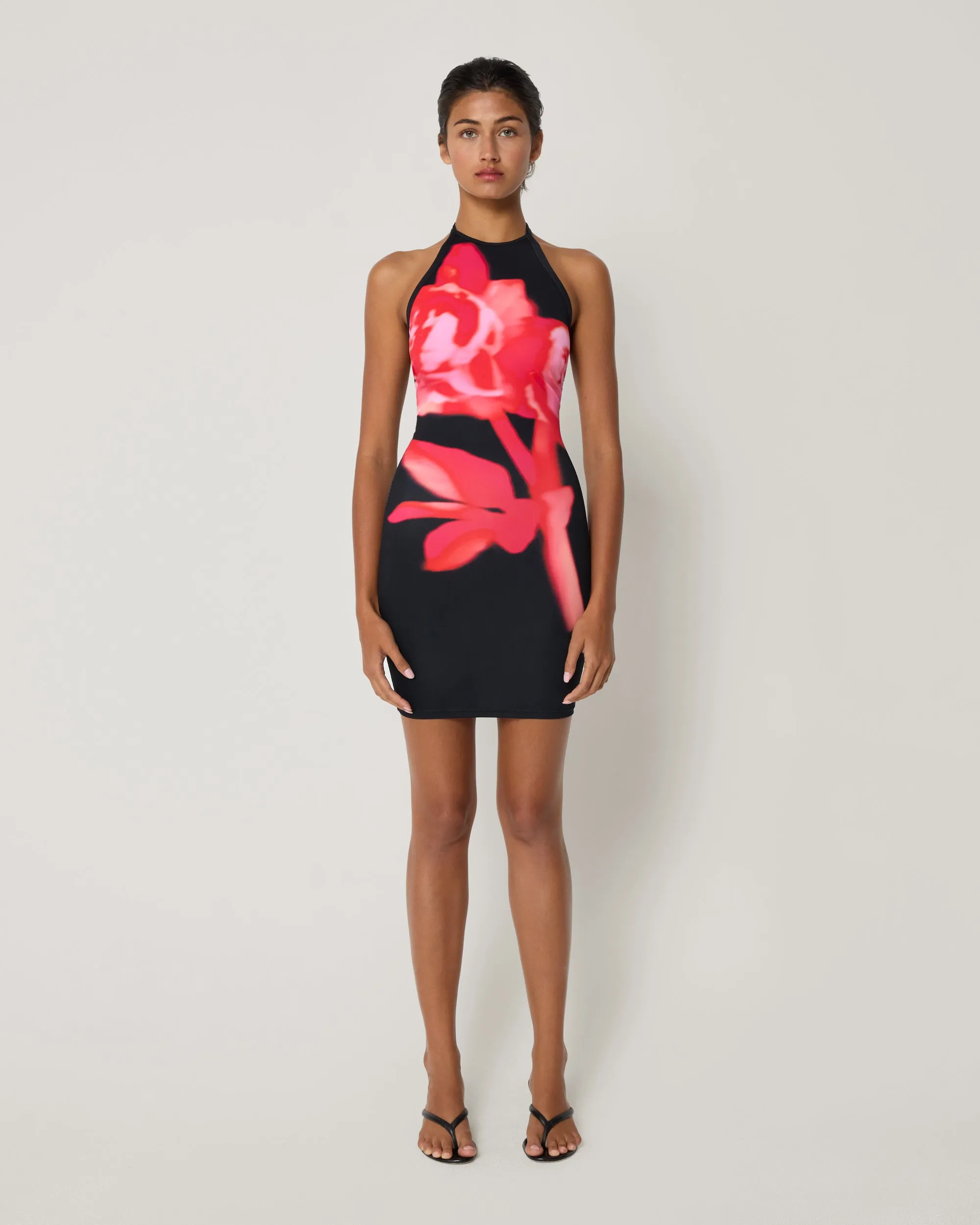 Smooth Stretch Halter Mini Dress | Black Peony sold by KHY product image thumbnail 3