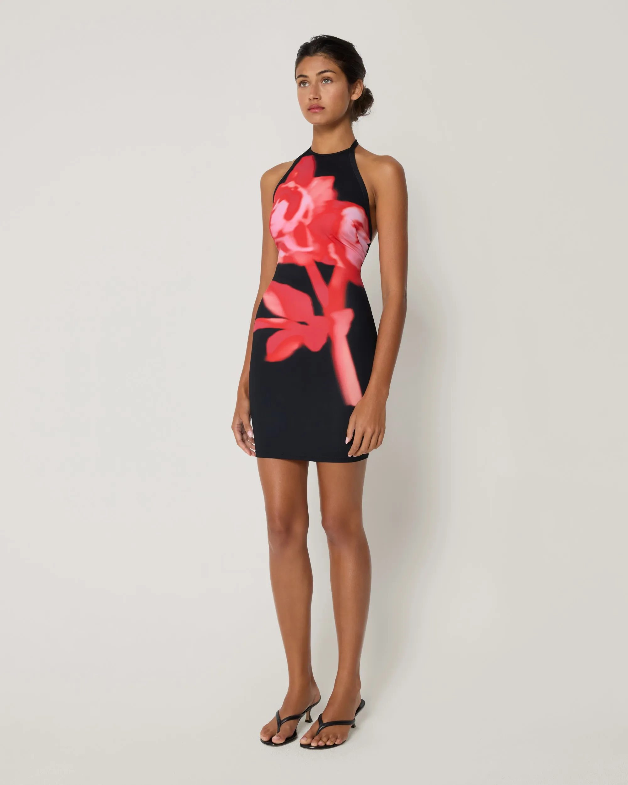 Smooth Stretch Halter Mini Dress | Black Peony sold by KHY product image thumbnail 4