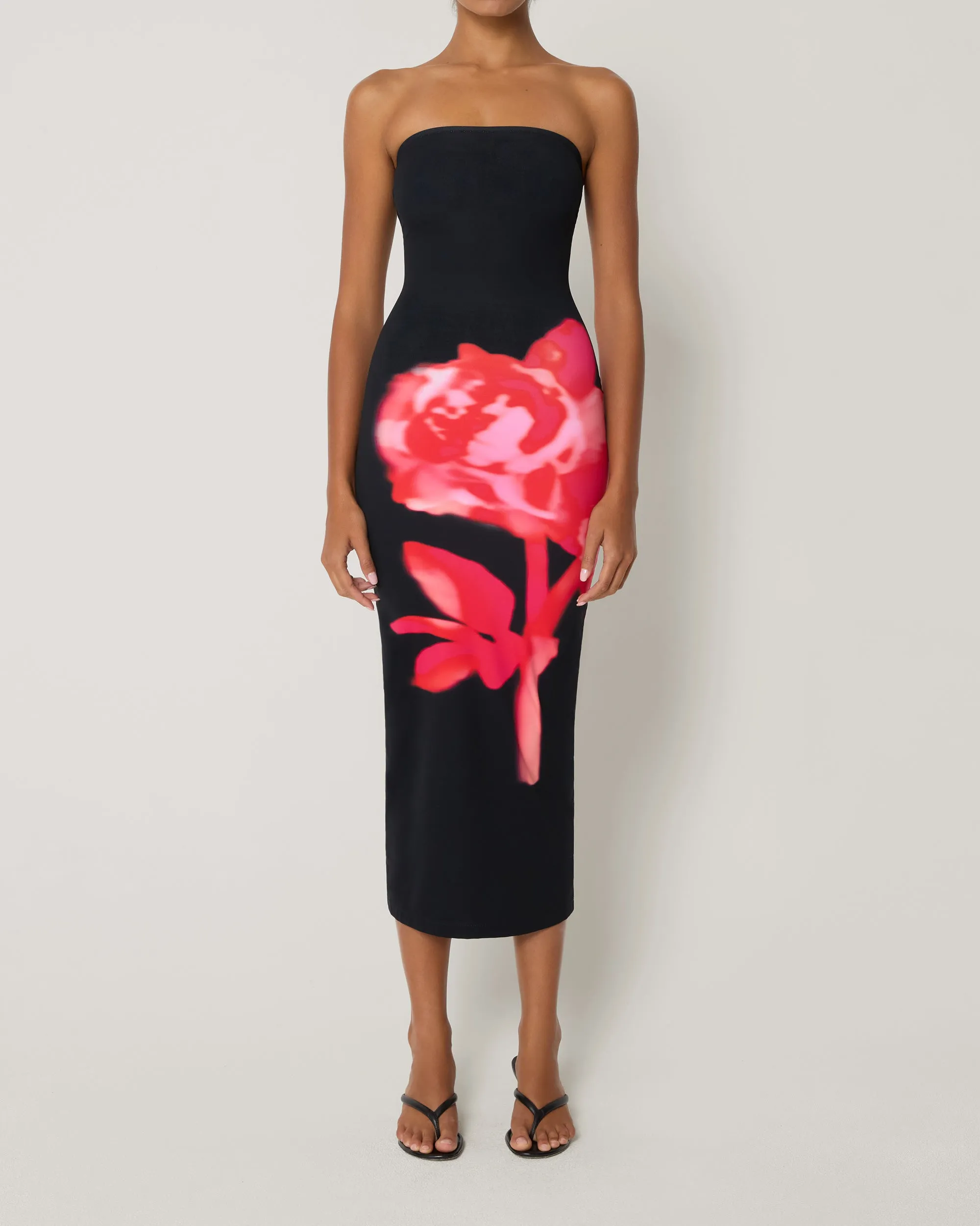 Smooth Stretch Strapless Midi Dress | Black Peony sold by KHY