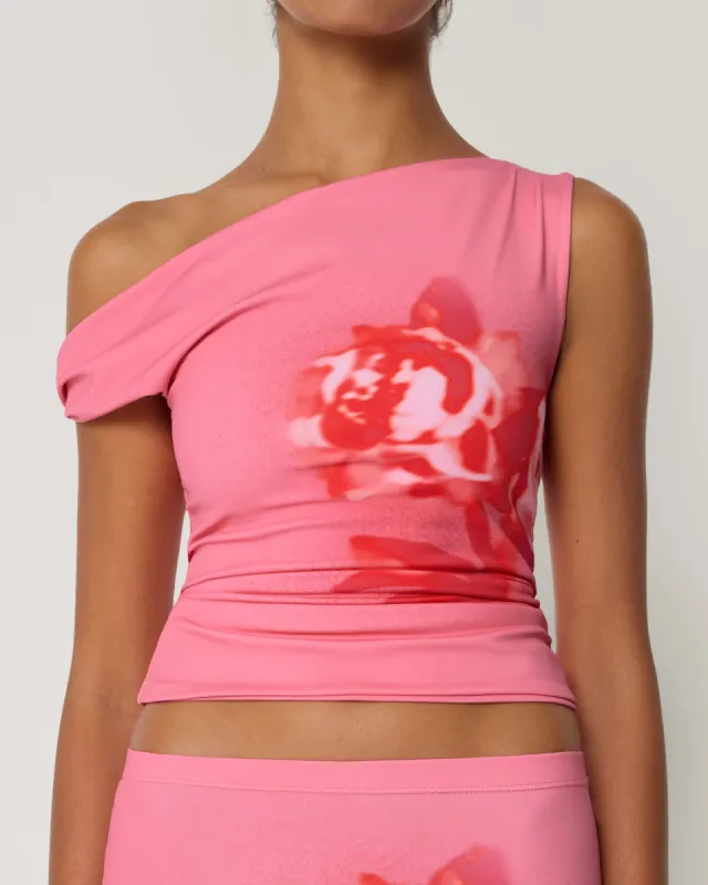 Smooth Stretch Asymmetrical Top | Pink Peony sold by KHY