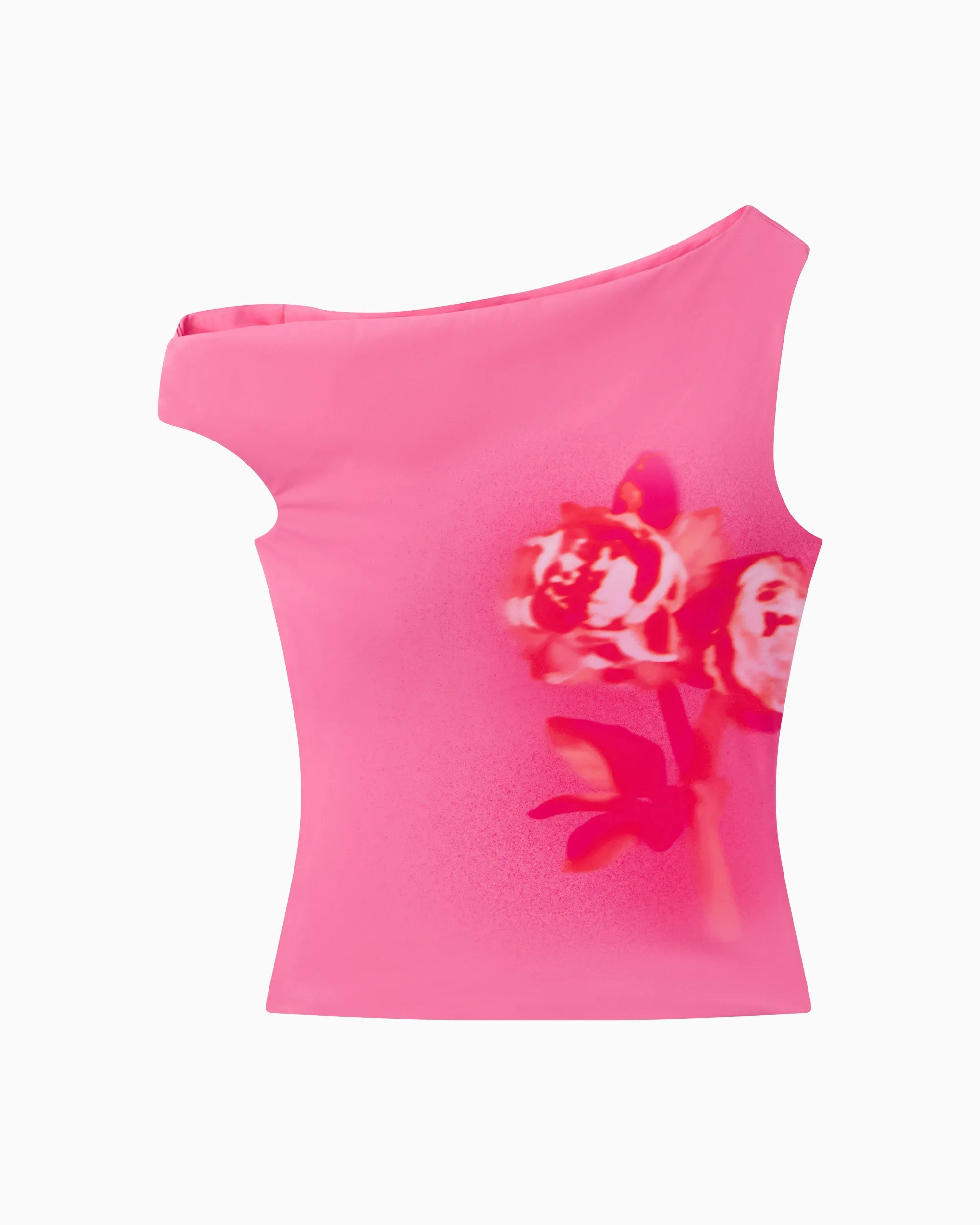 Smooth Stretch Asymmetrical Top | Pink Peony sold by KHY product image thumbnail 2