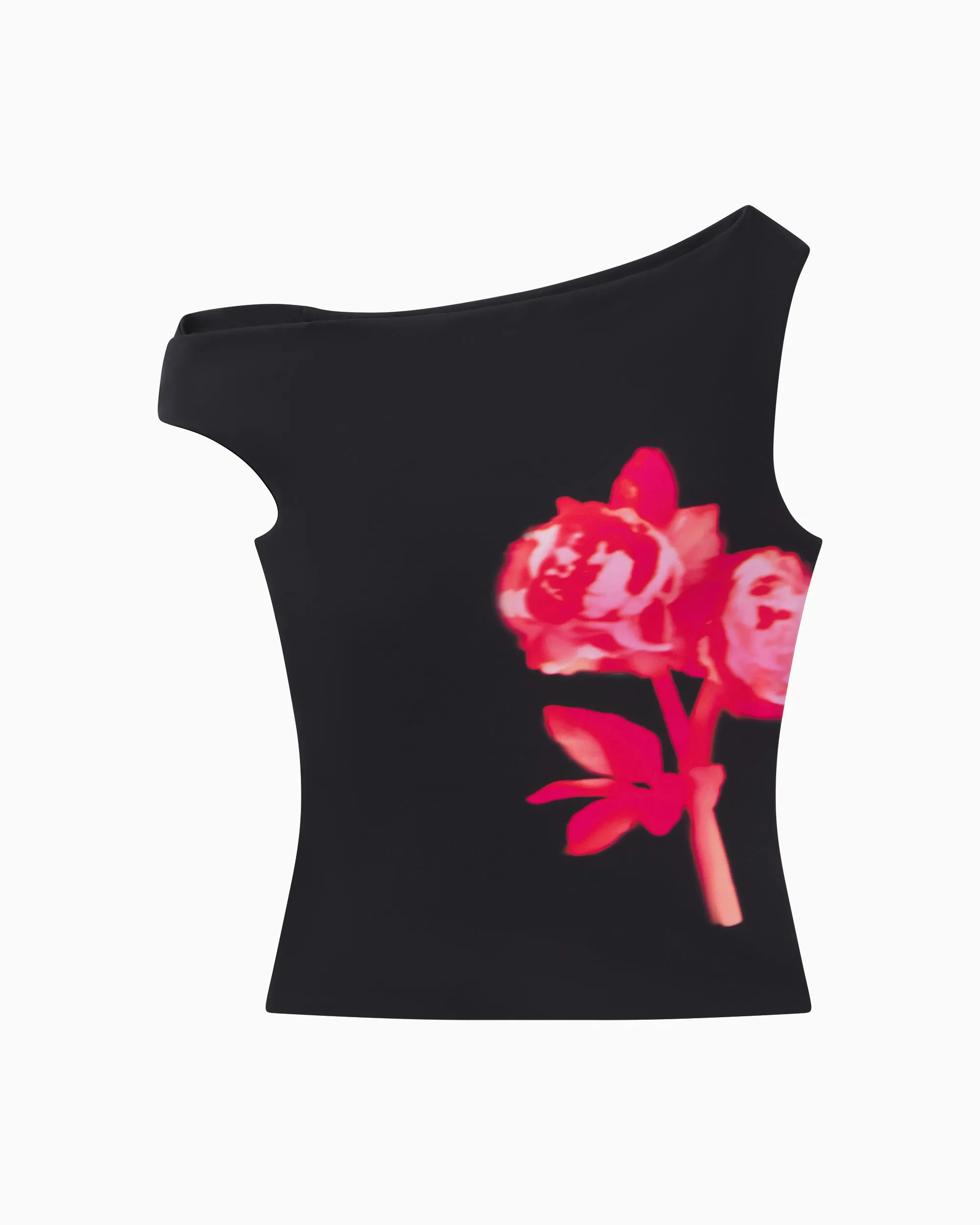 Smooth Stretch Asymmetrical Top | Black Peony sold by KHY product image thumbnail 2