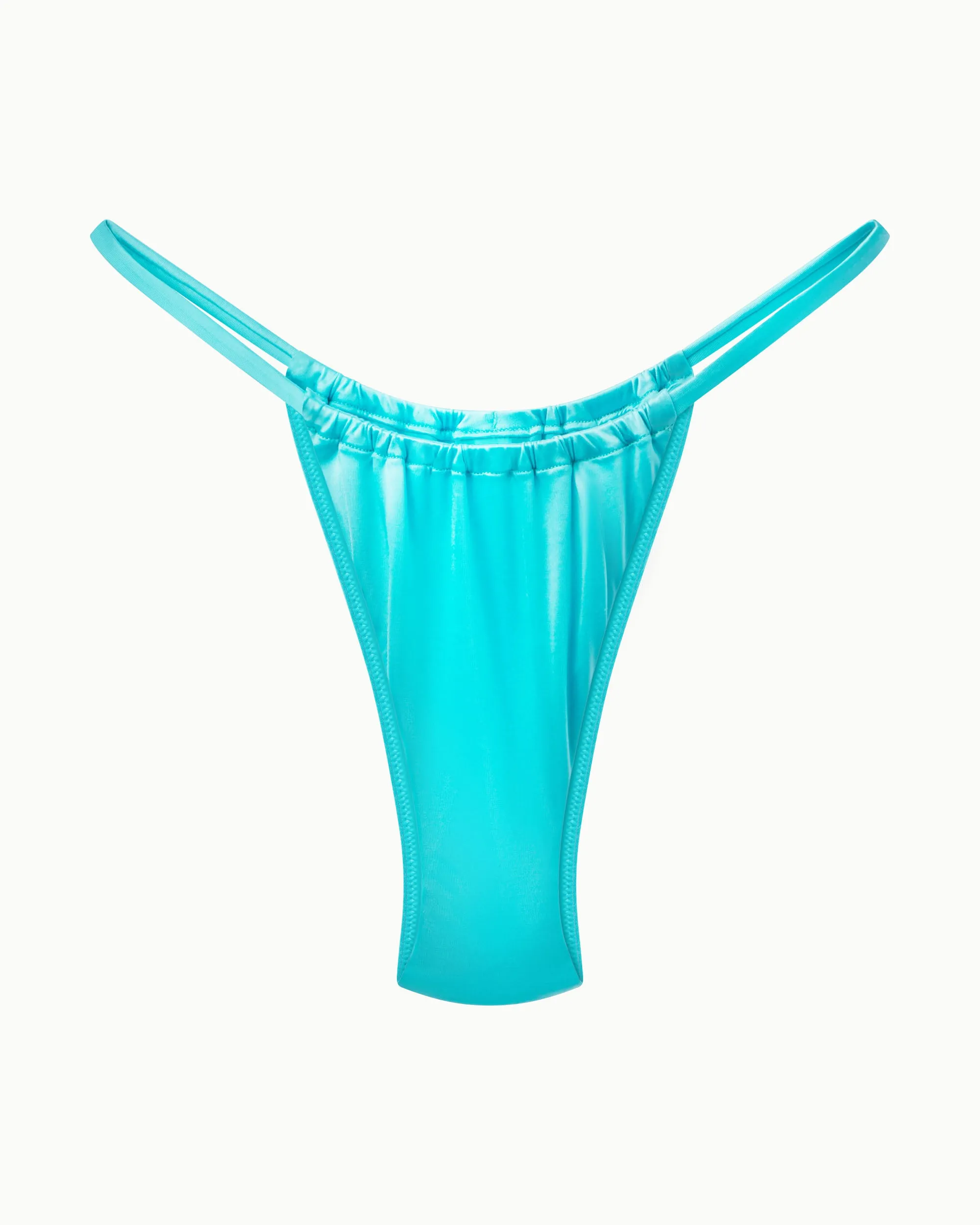 Ruched Micro Bikini Bottom | Aqua sold by KHY