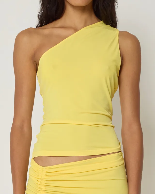 One Shoulder Cutout Tank | Golden sold by KHY
