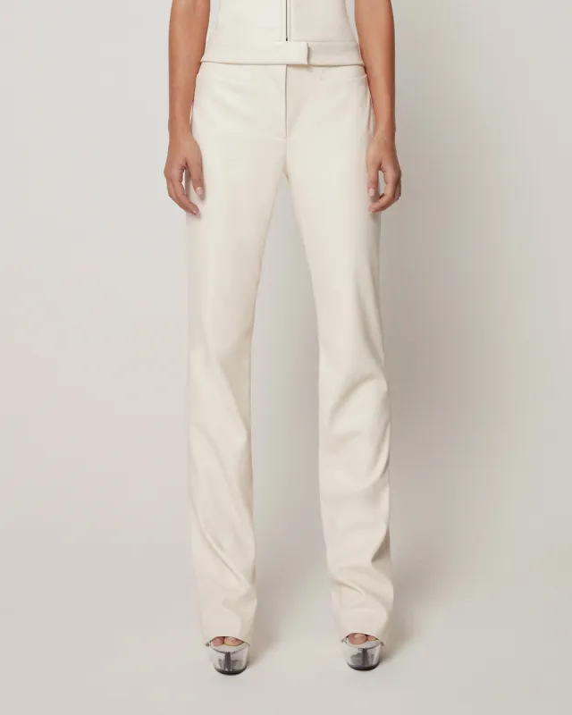 Faux Leather Trouser | Chalk sold by KHY