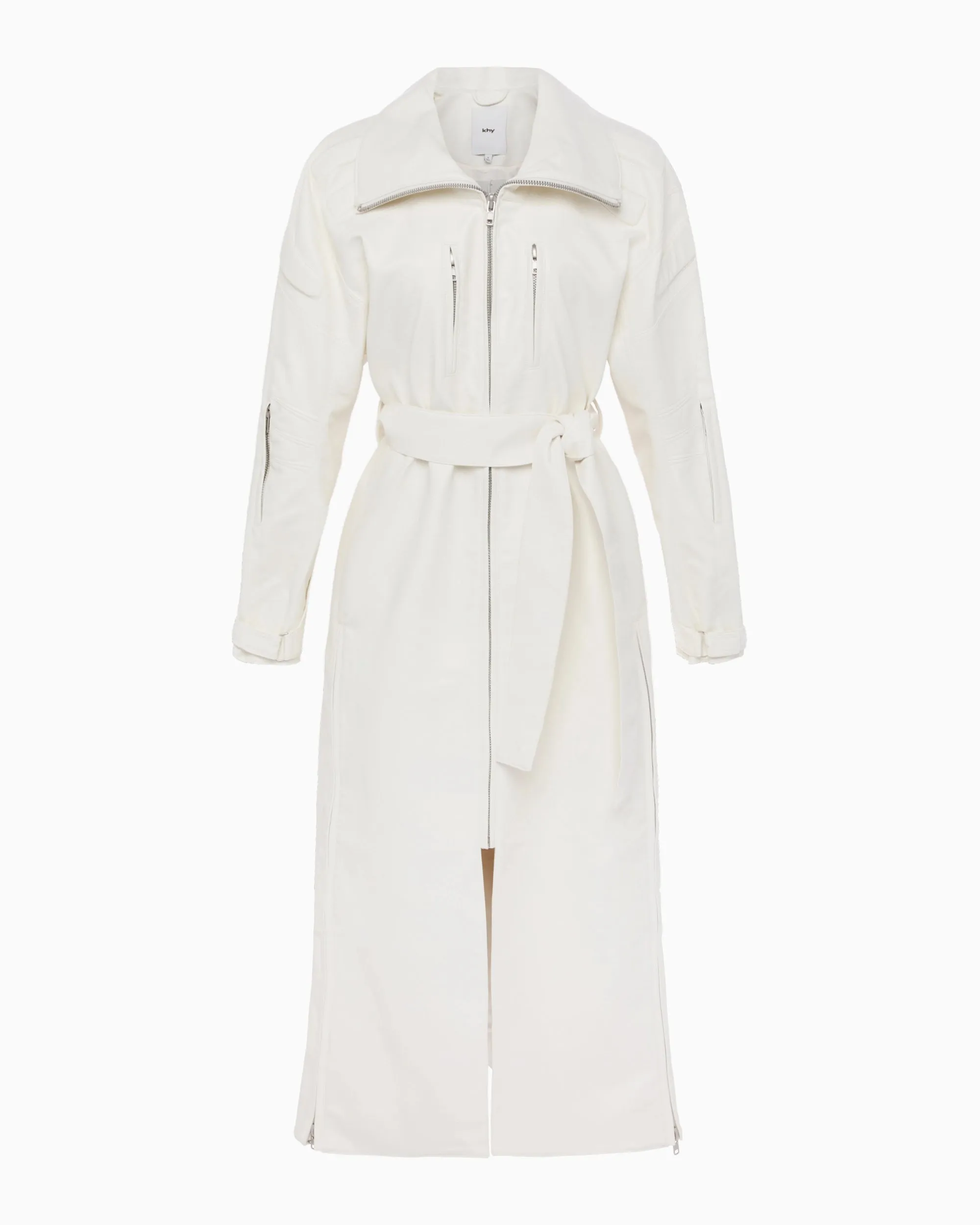 Faux Leather Trench | Chalk sold by KHY product image thumbnail 2